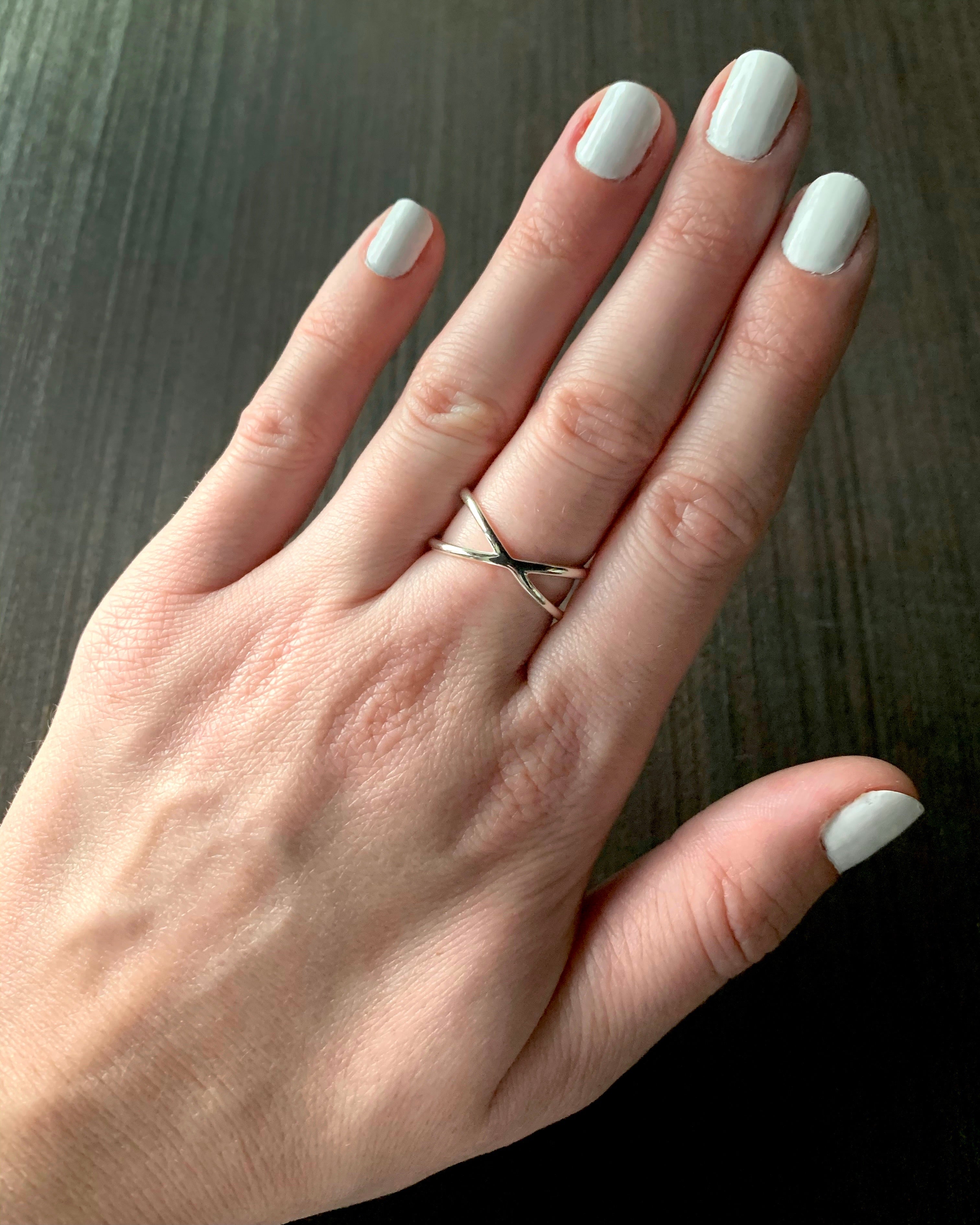 •CROSSED PATHS• recycled silver ring