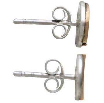 •SUN & MOON• recycled silver & bronze stud earrings