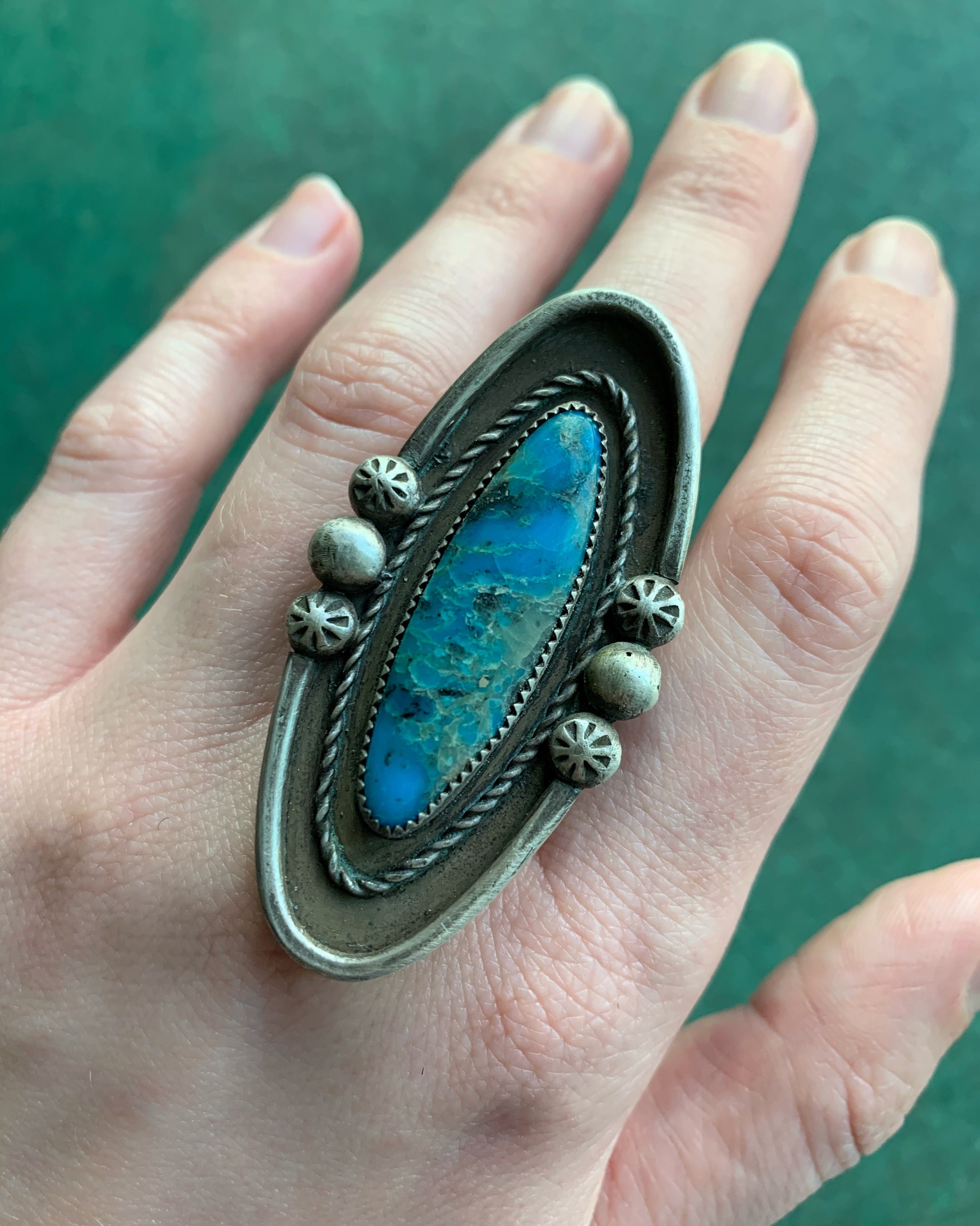 • UNIVERSE • kingman turquoise + silver ring