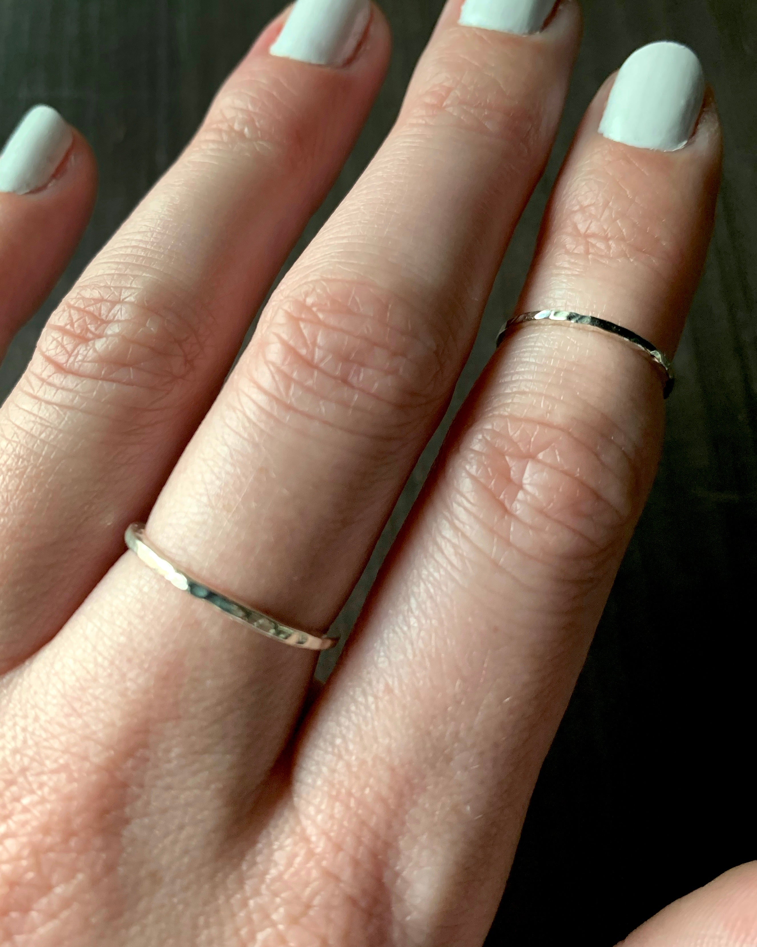 •HAMMERED STACKER• recycled silver ring