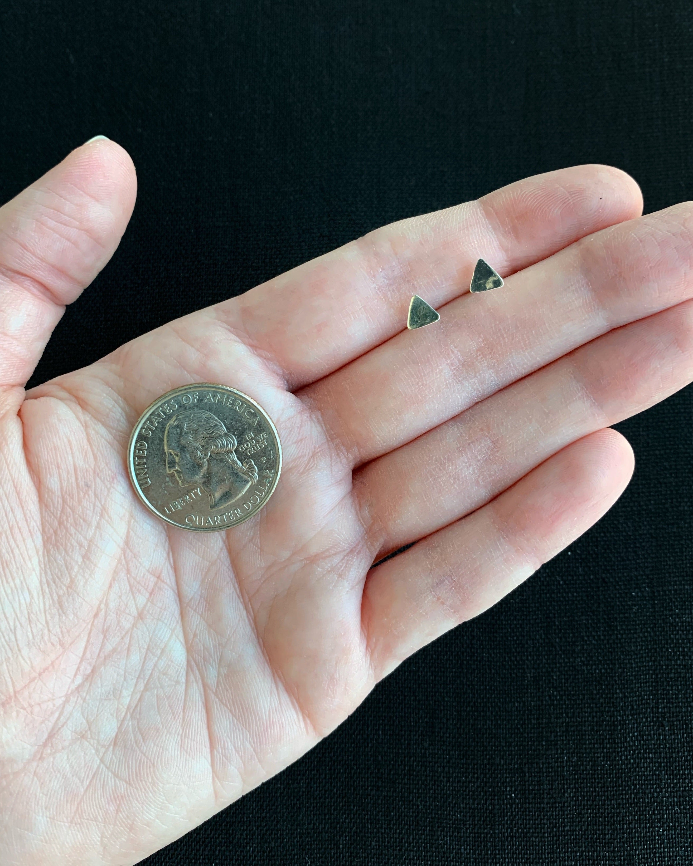 •FLAT TRIANGLE• silver stud earrings