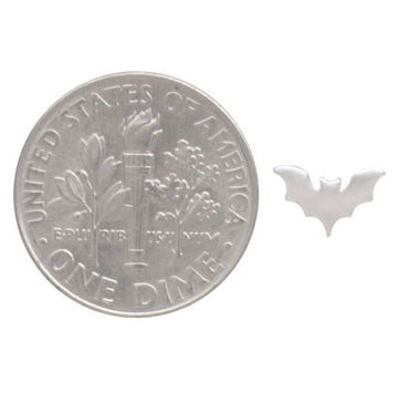 •SMALL FLAT BAT• recycled silver stud earrings