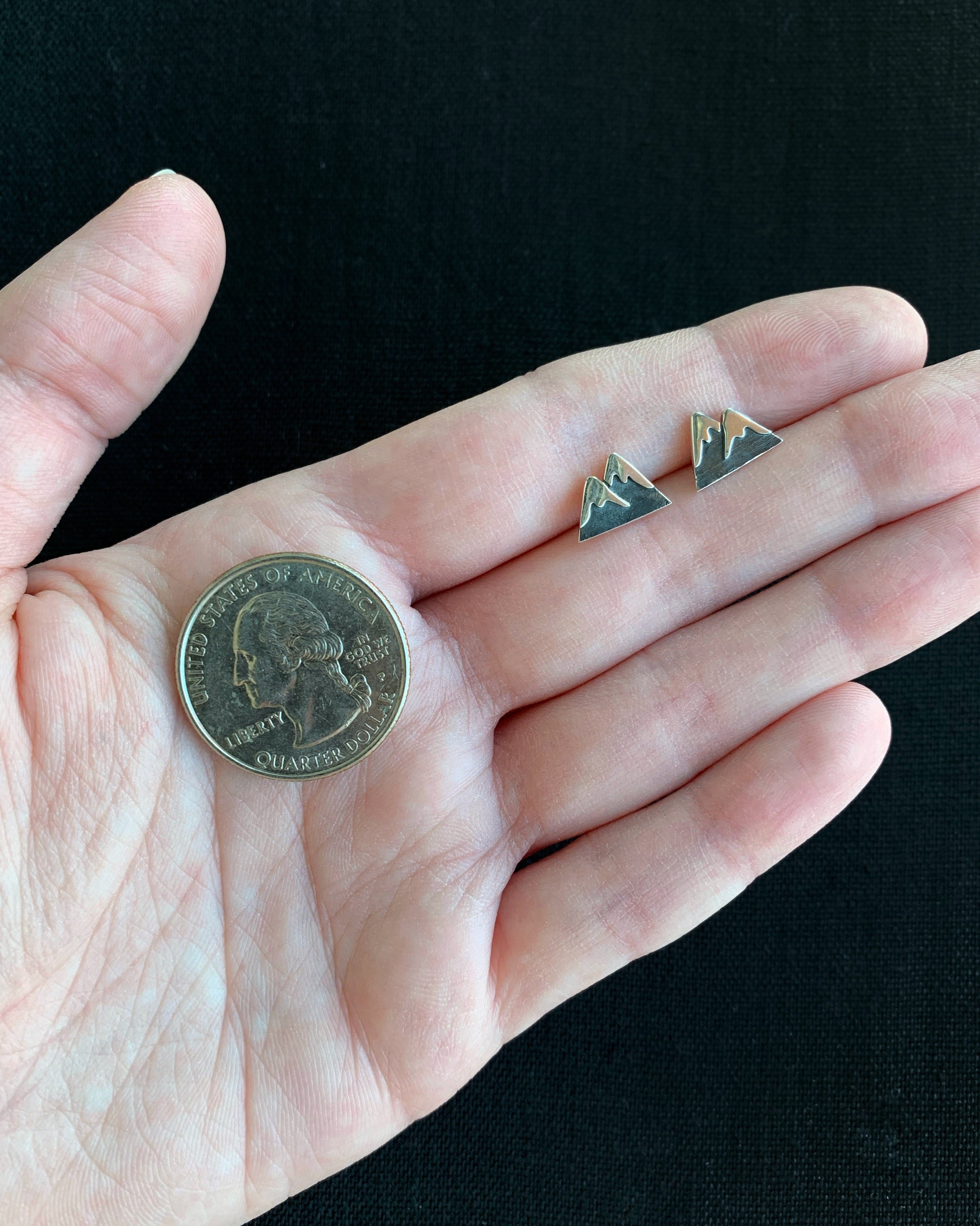 •SNOW CAPPED MOUNTAIN• recycled silver stud earrings