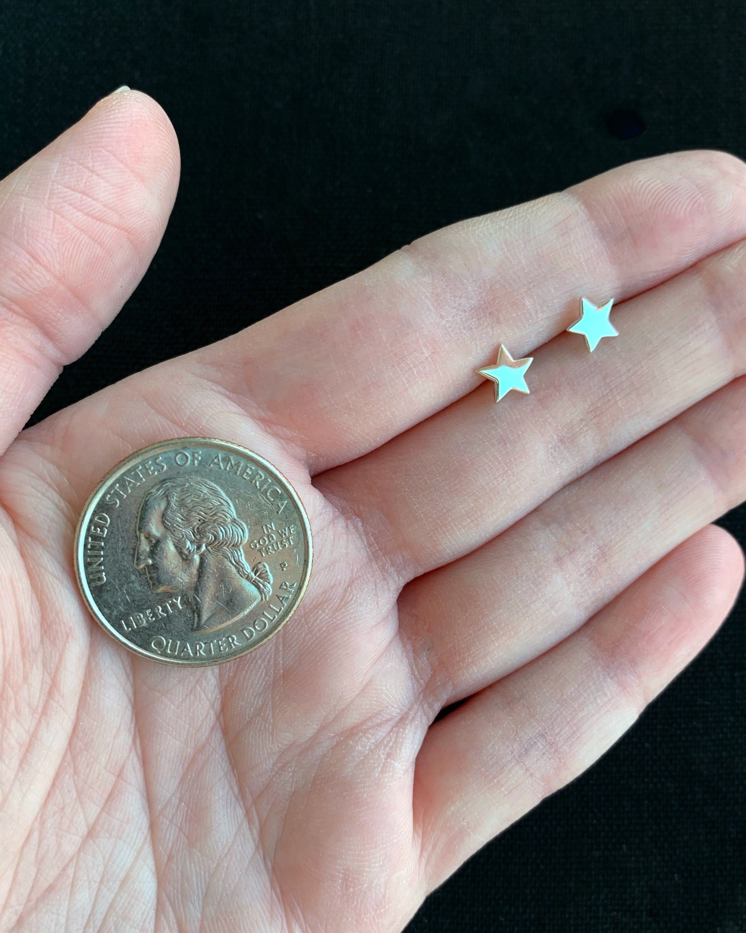 •FLAT STAR• recycled silver stud earrings