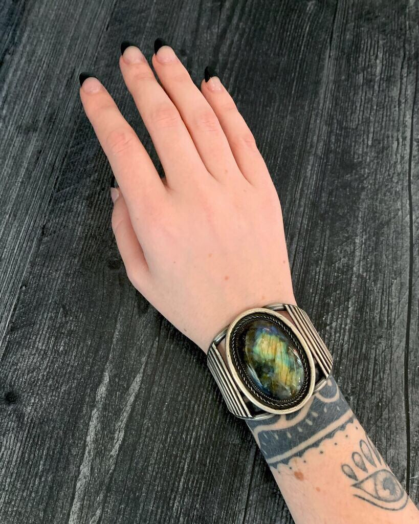 • FORTRESS • labradorite + silver cuff