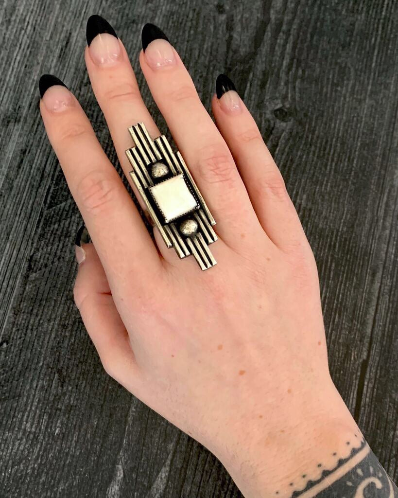 • MAJESTY • white buffalo turquoise + silver ring