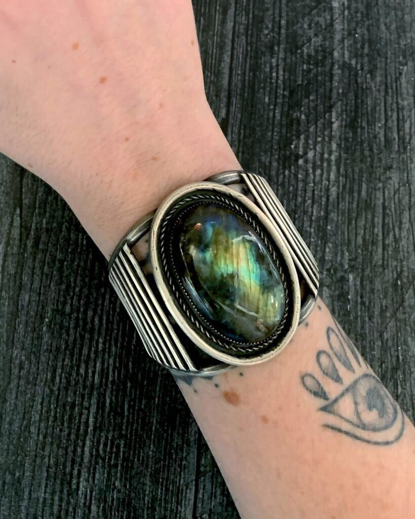 • FORTRESS • labradorite + silver cuff