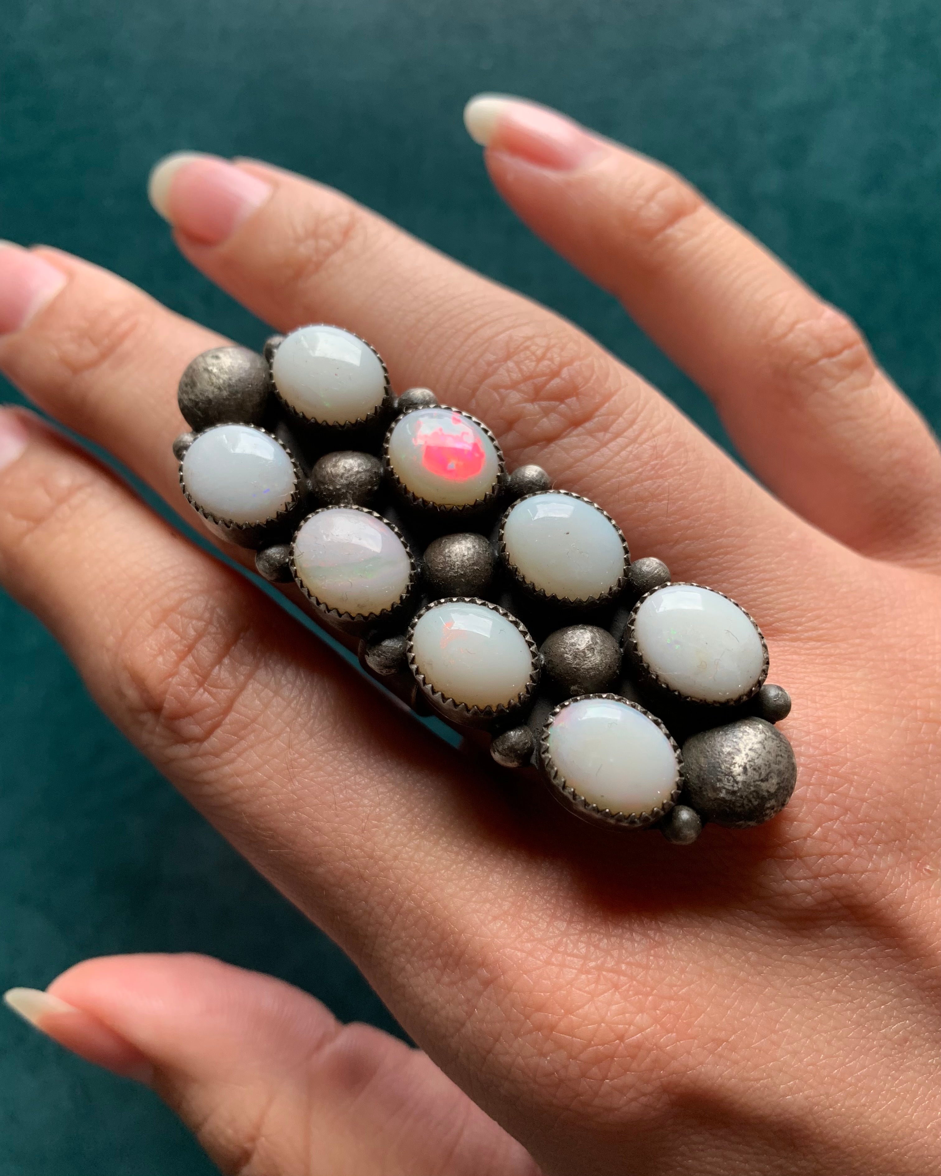 • THE TOWER • opal + silver ring