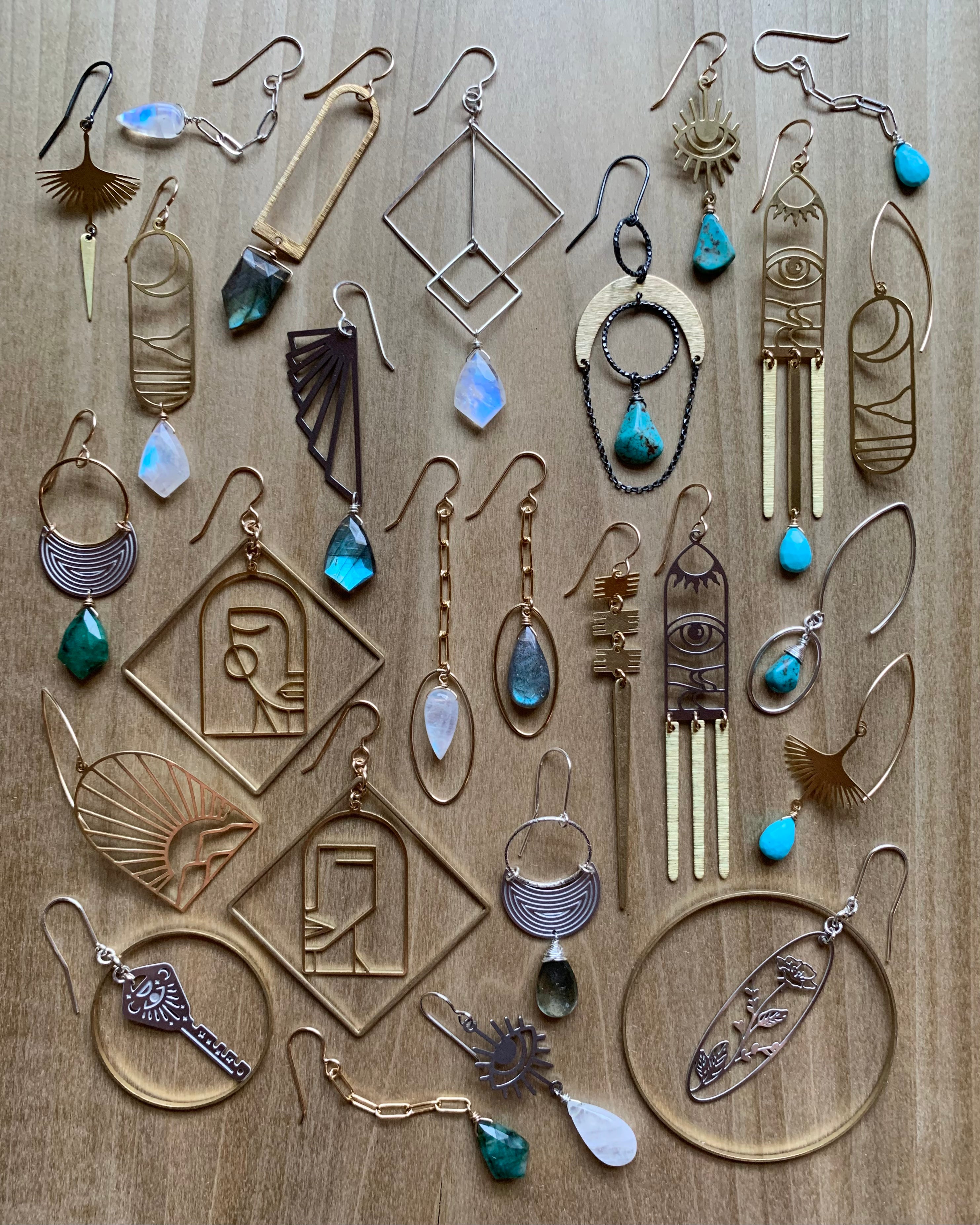•PORTAL• labradorite + gold dangle earrings