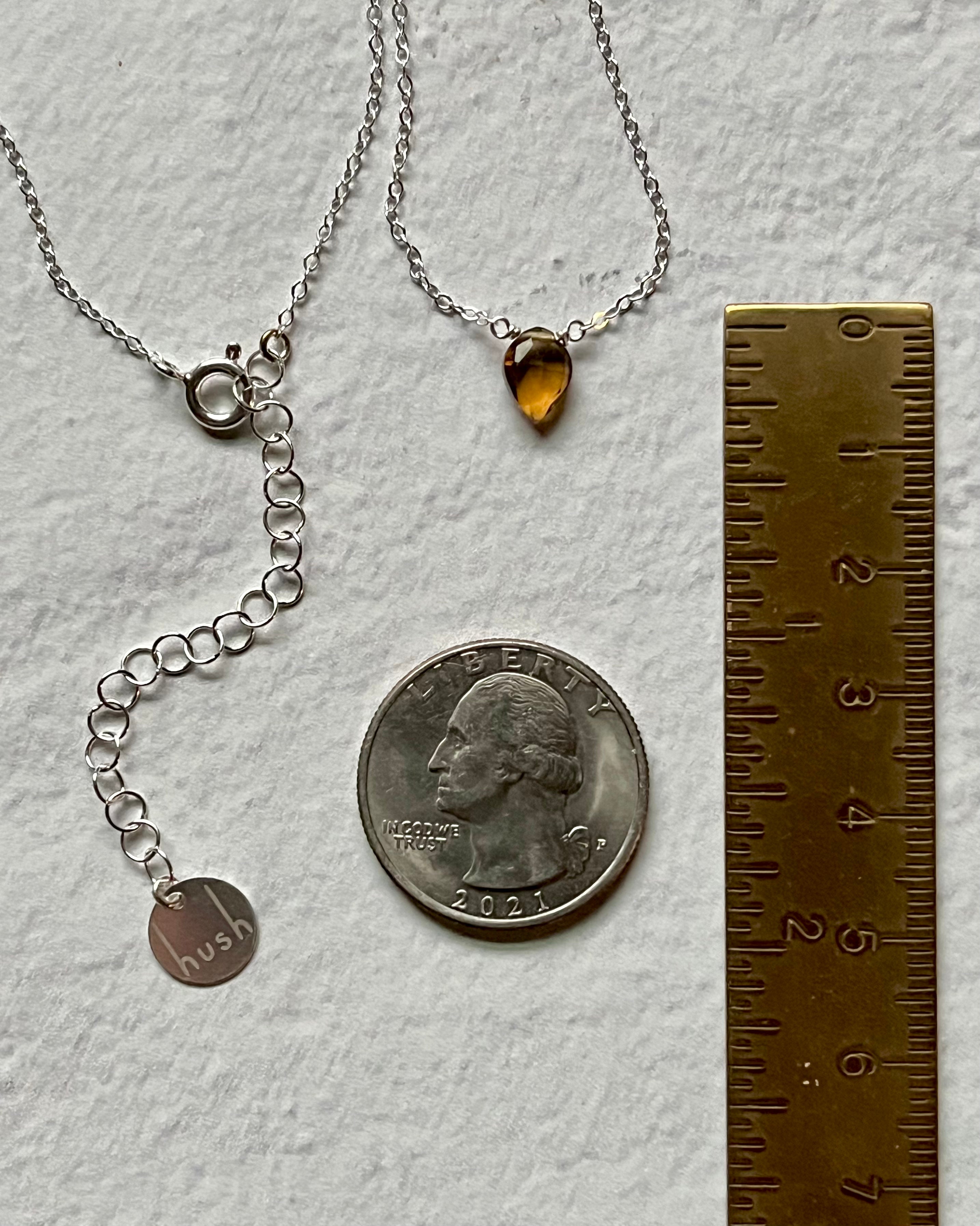 • STRAY • honey quartz + silver necklace