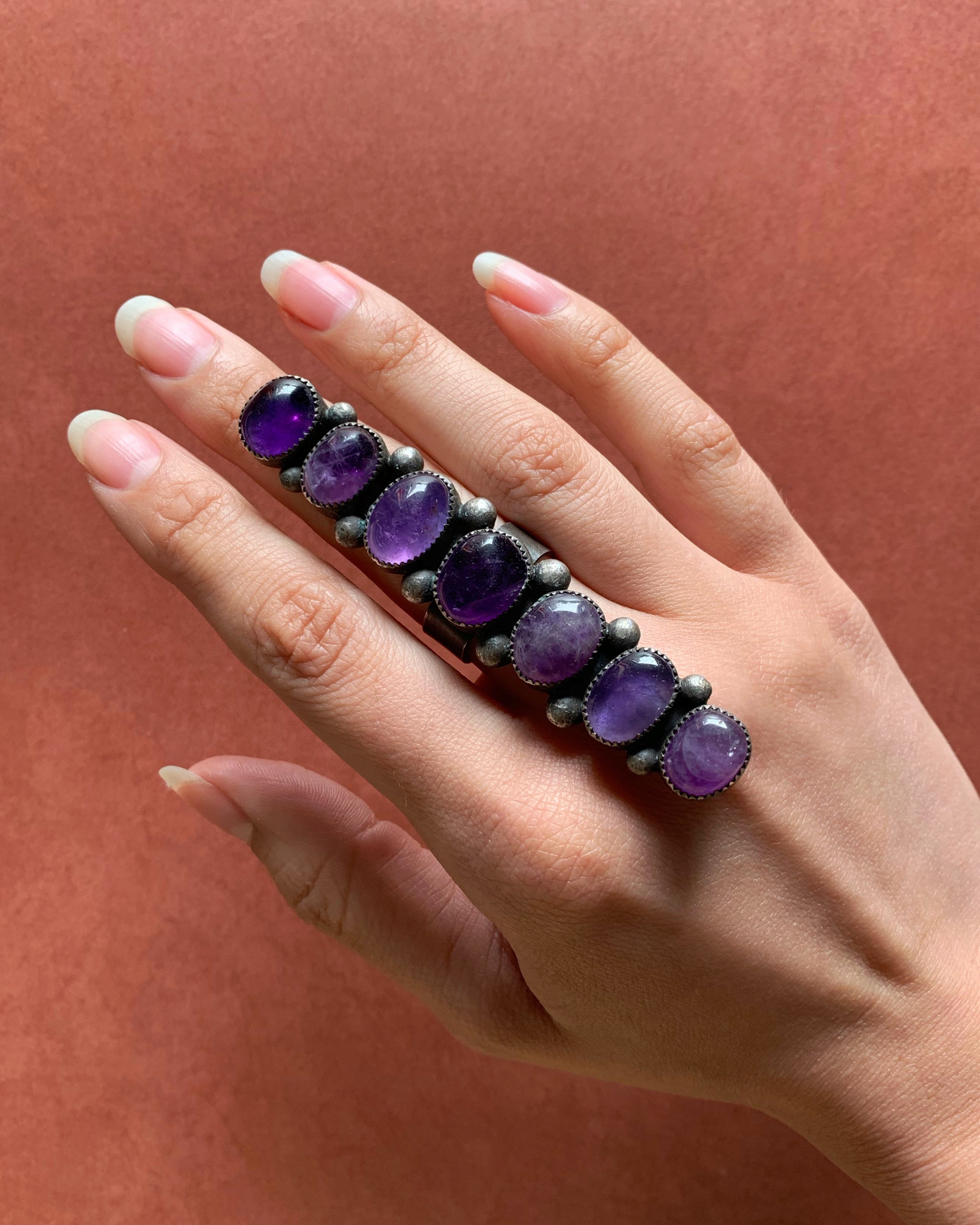 • ROYAL CLUSTER • amethyst + silver ring