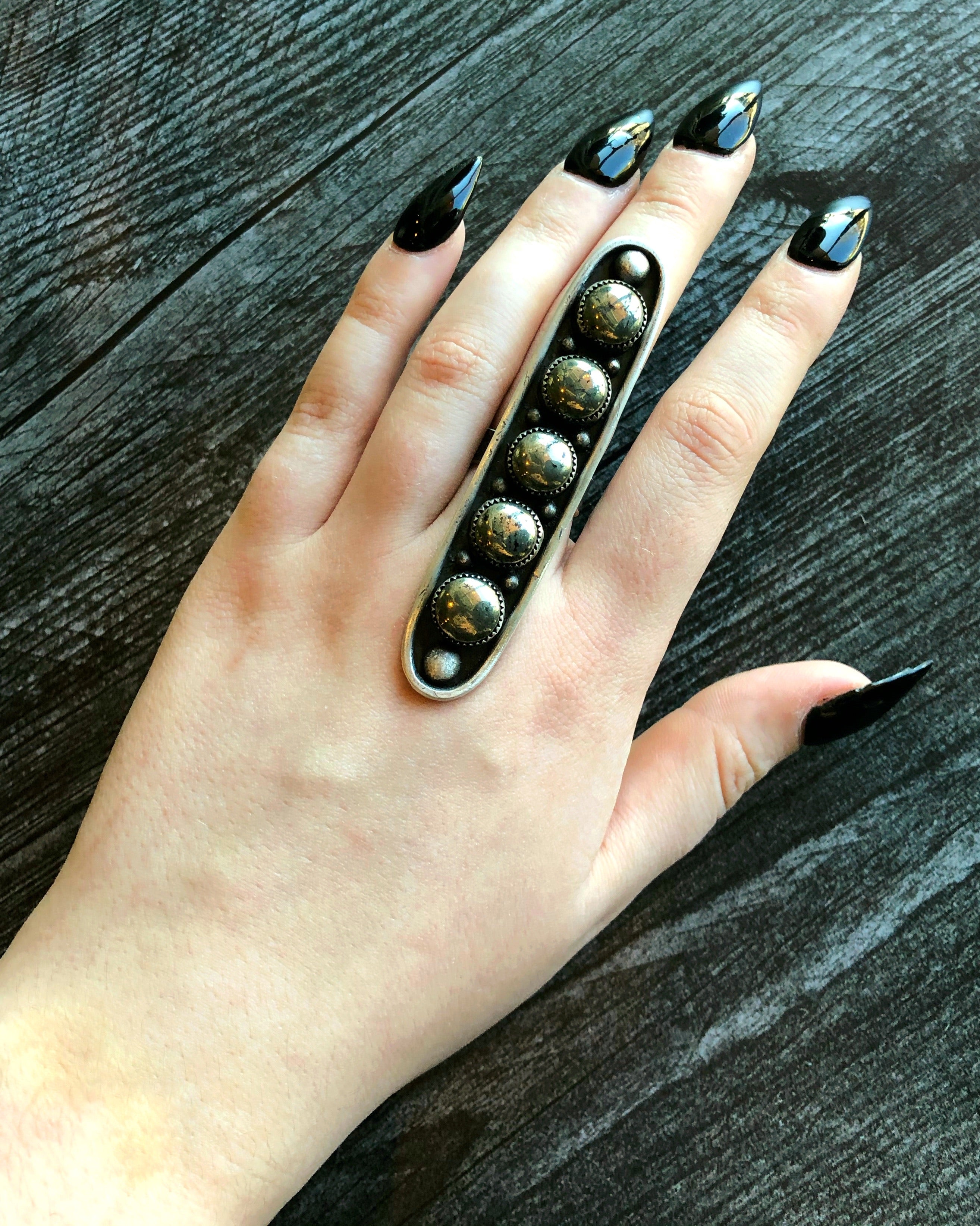 • GUILD • pyrite + silver ring