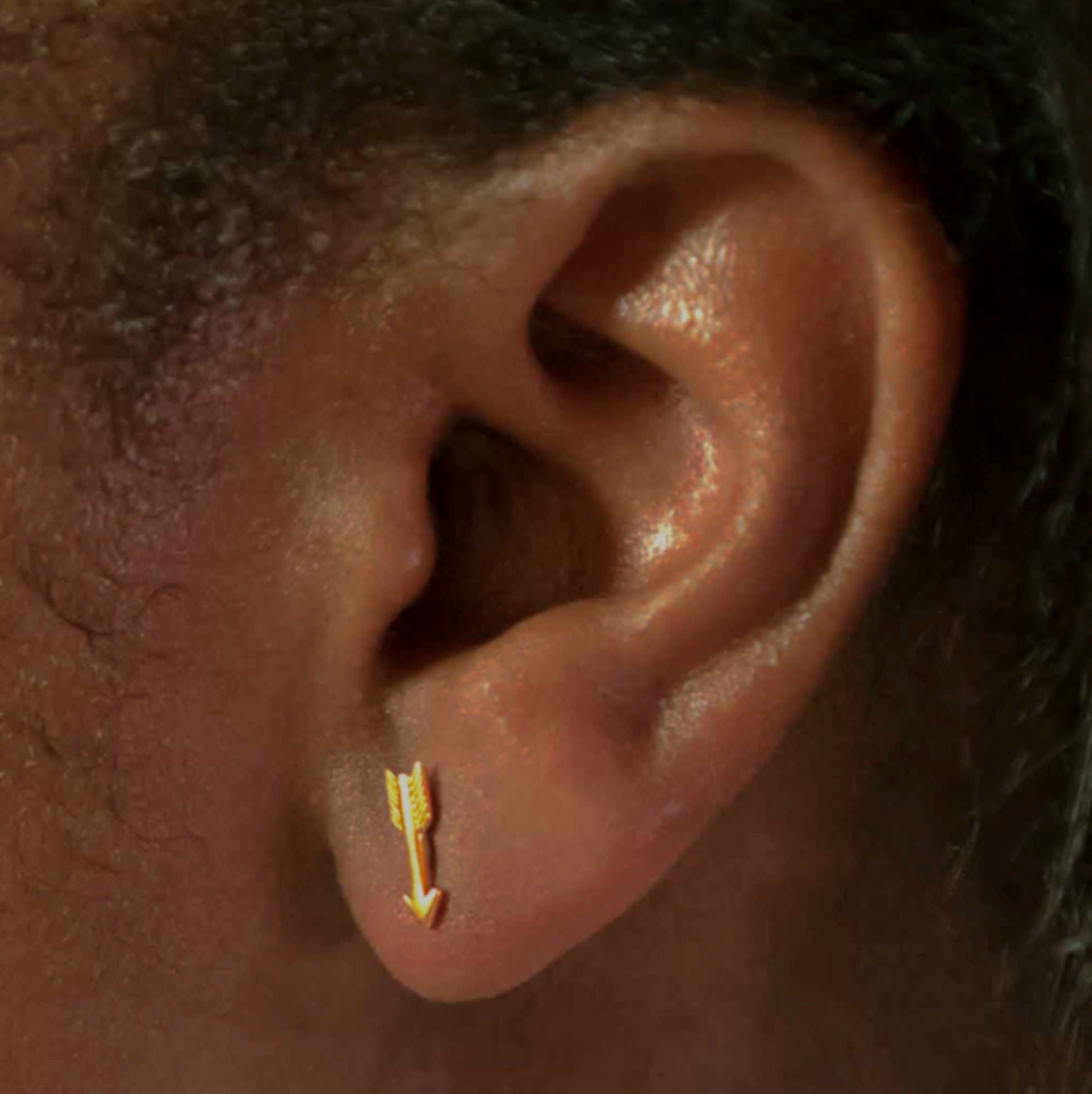 •LIL' ARROW• matte gold vermeil stud earrings