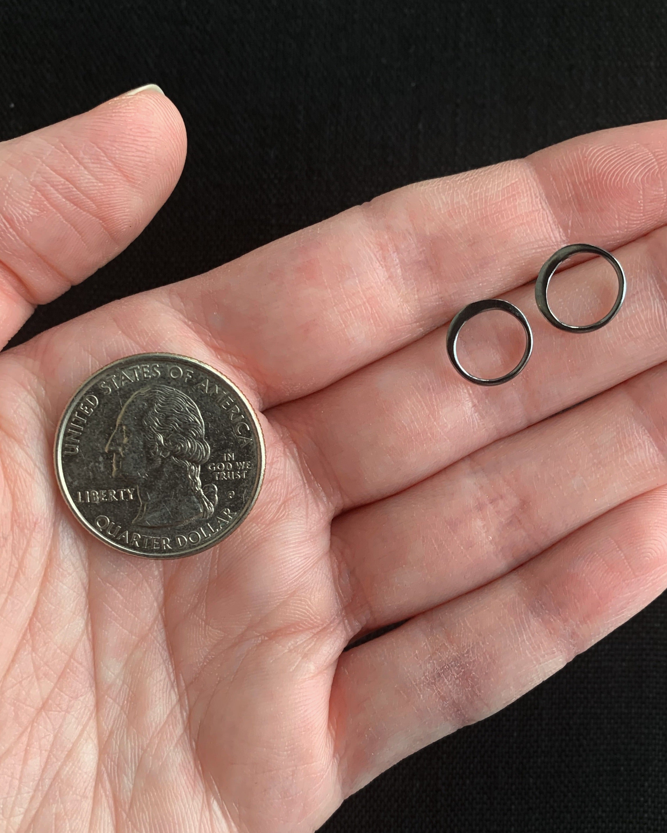 •SMALL ECLIPSE• oxidized silver stud earrings