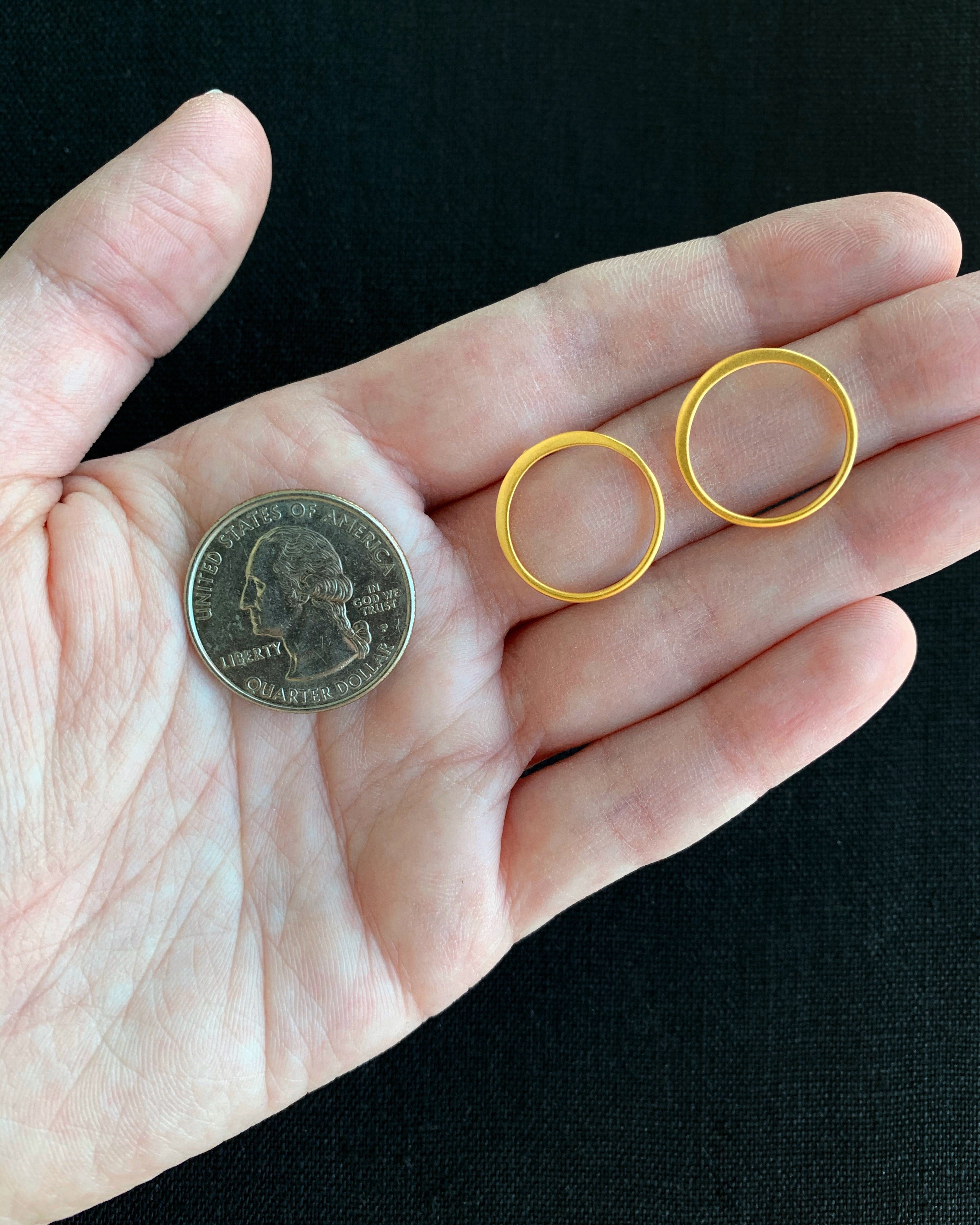 •LARGE ECLIPSE• matte gold vermeil stud earrings