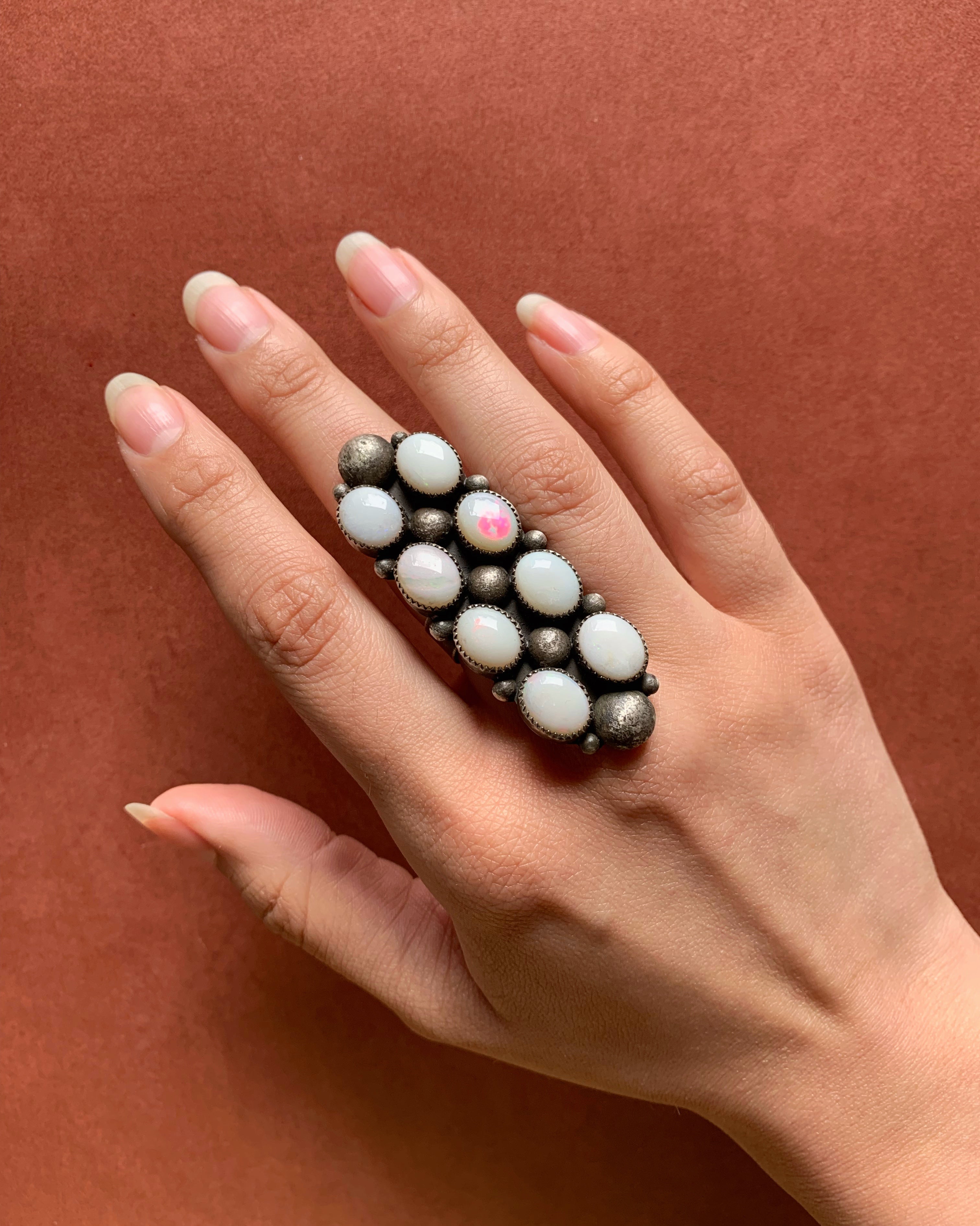 • THE TOWER • opal + silver ring