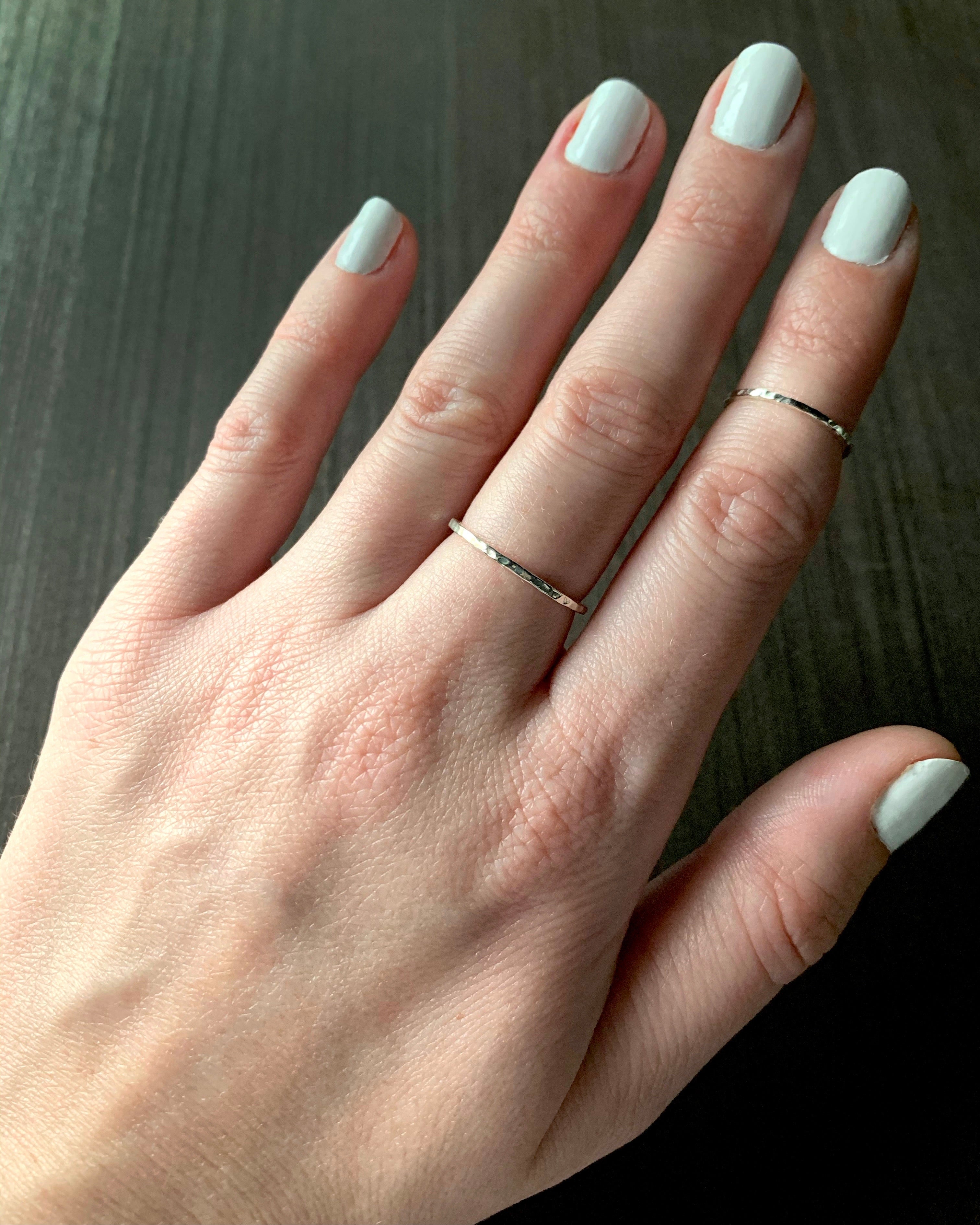 •HAMMERED STACKER• recycled silver ring