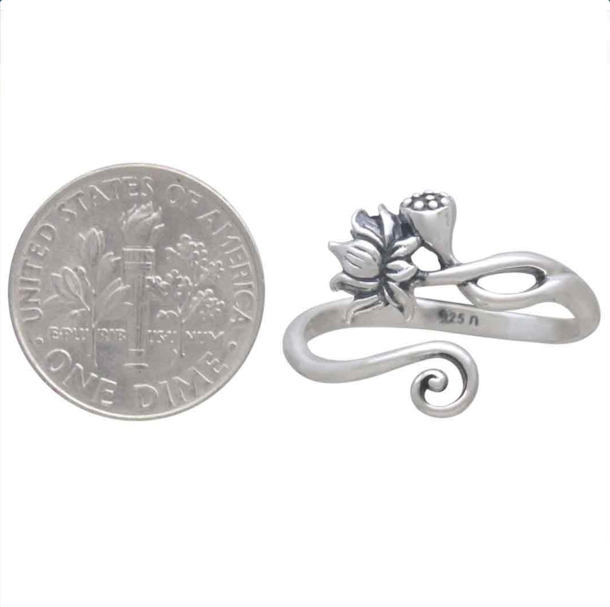 • LOTUS & FRUIT • adjustable silver ring