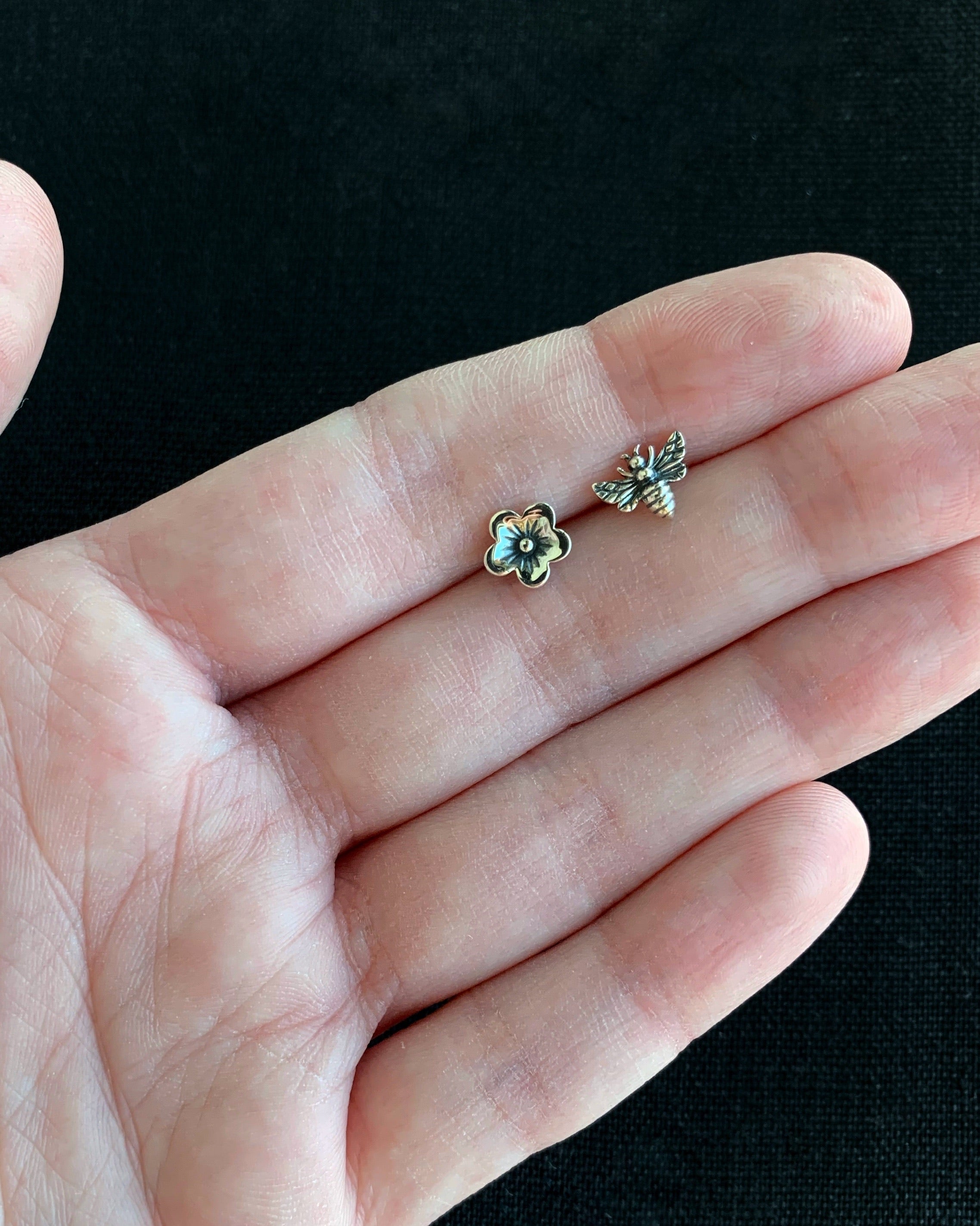 •BEE & BLOSSOM• recycled silver stud earrings