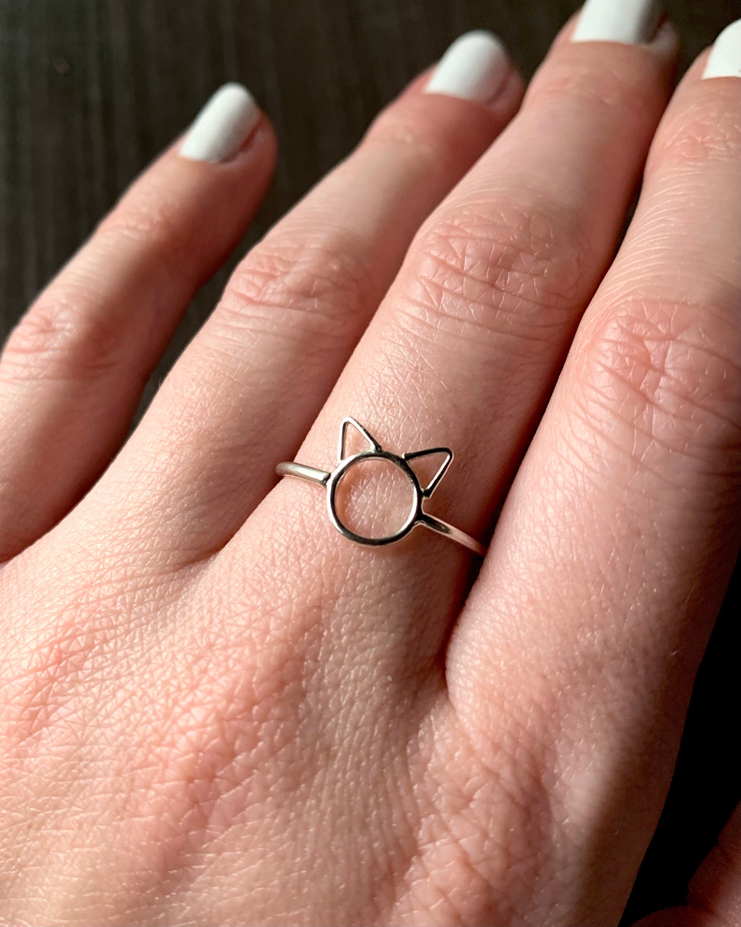•CAT FACE• sterling silver ring