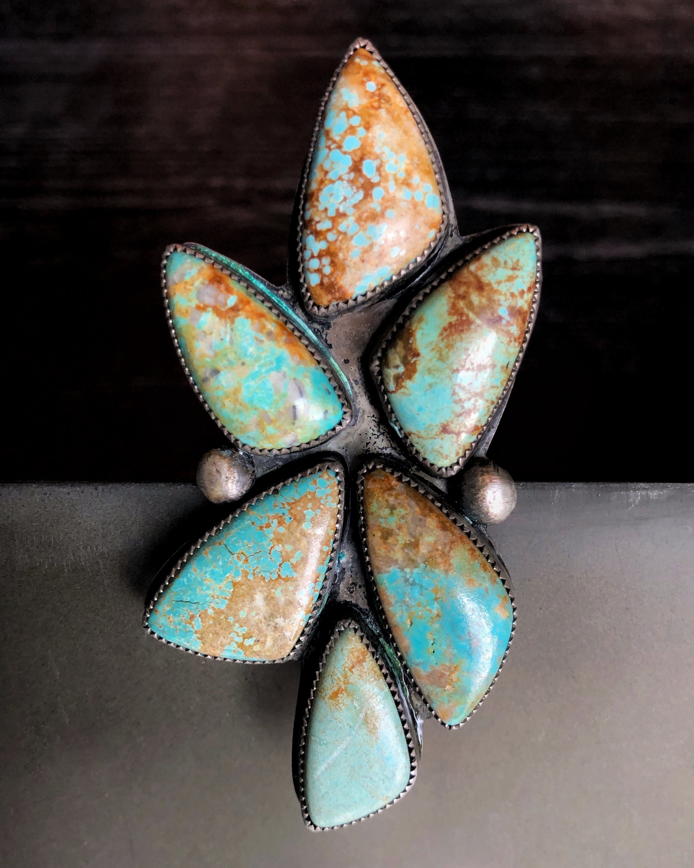 • LEAF • Turquoise + Silver Ring