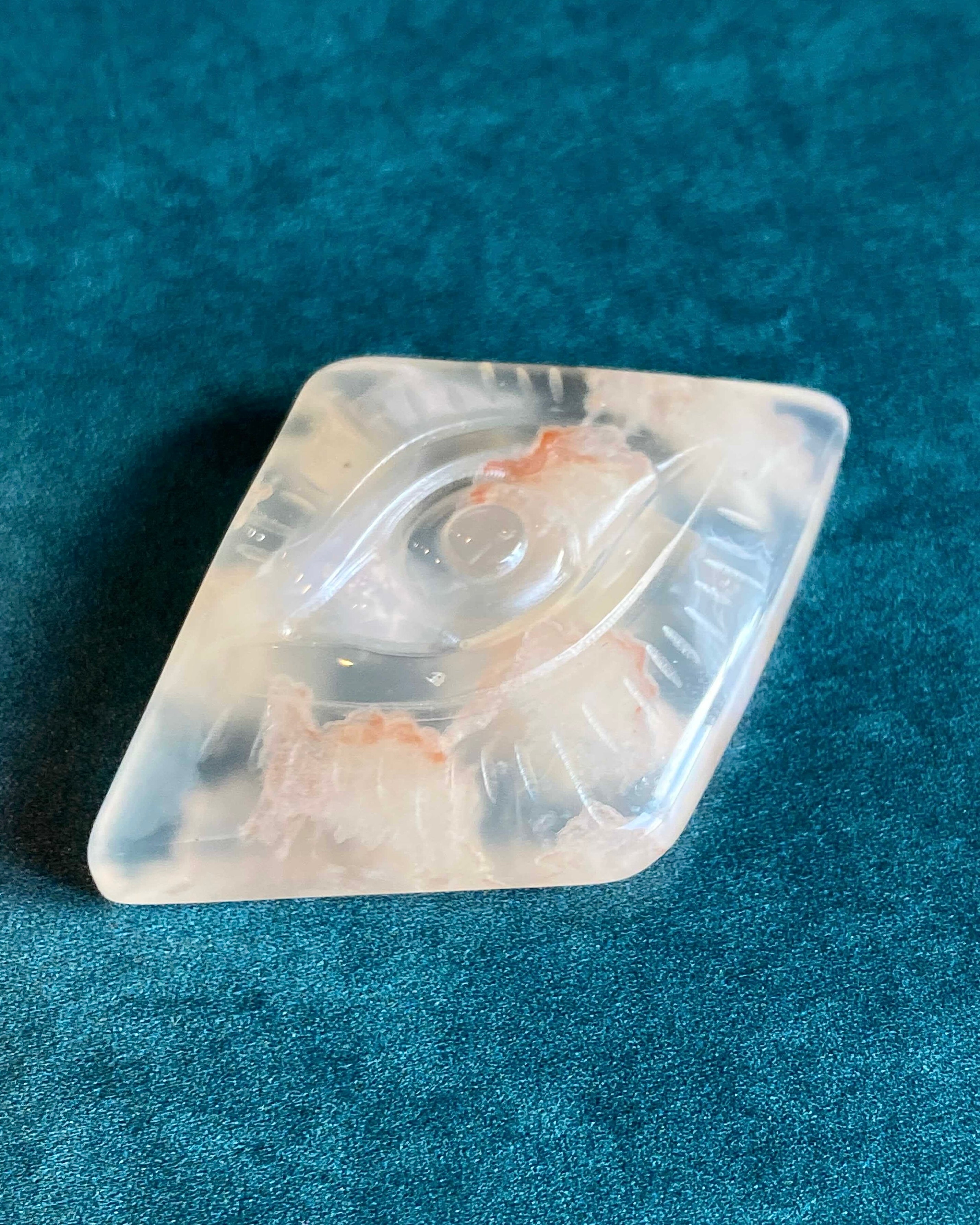 • PROTECTIVE EYE • hand carved flower agate