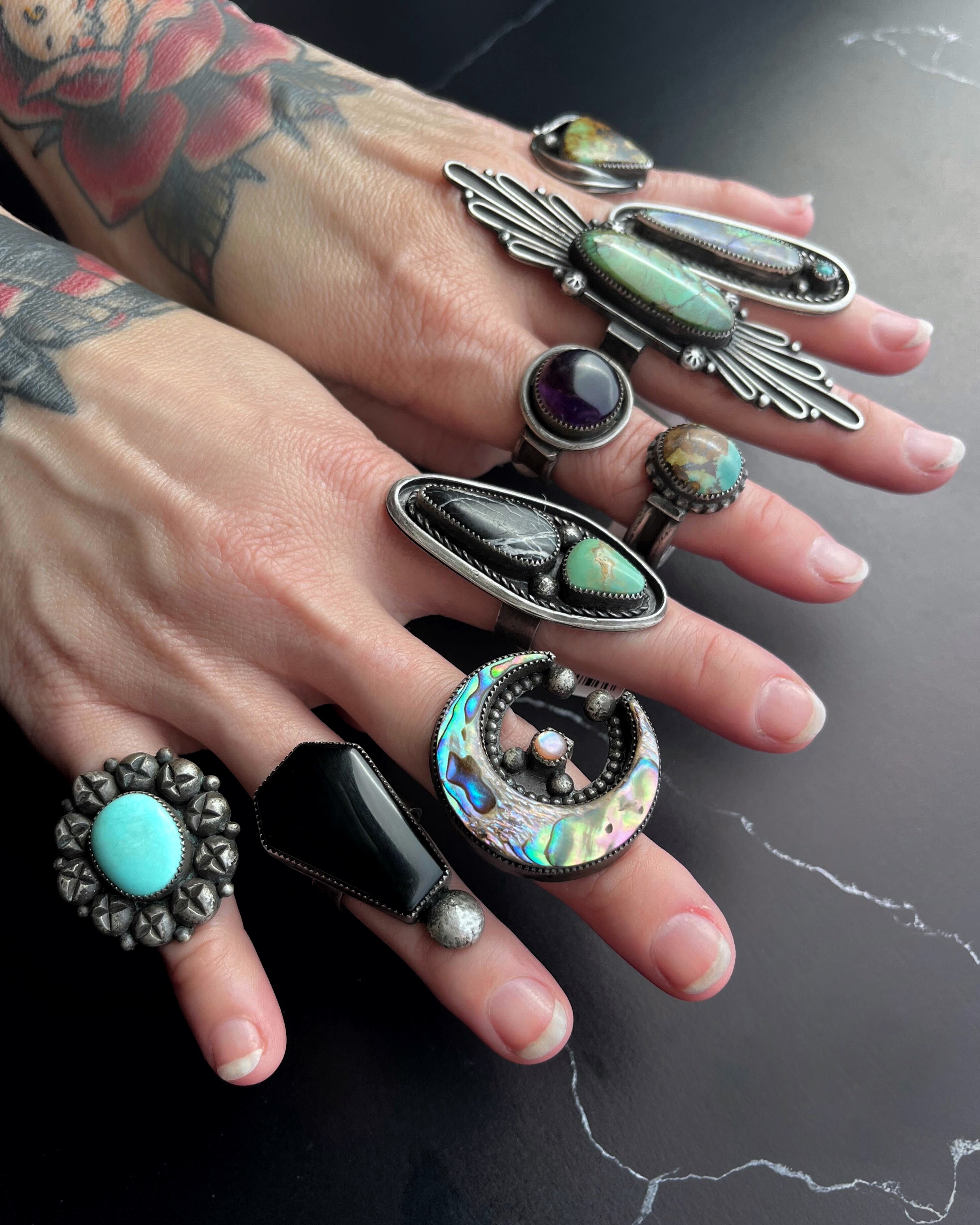 • SMALL TALON • turquoise + silver ring