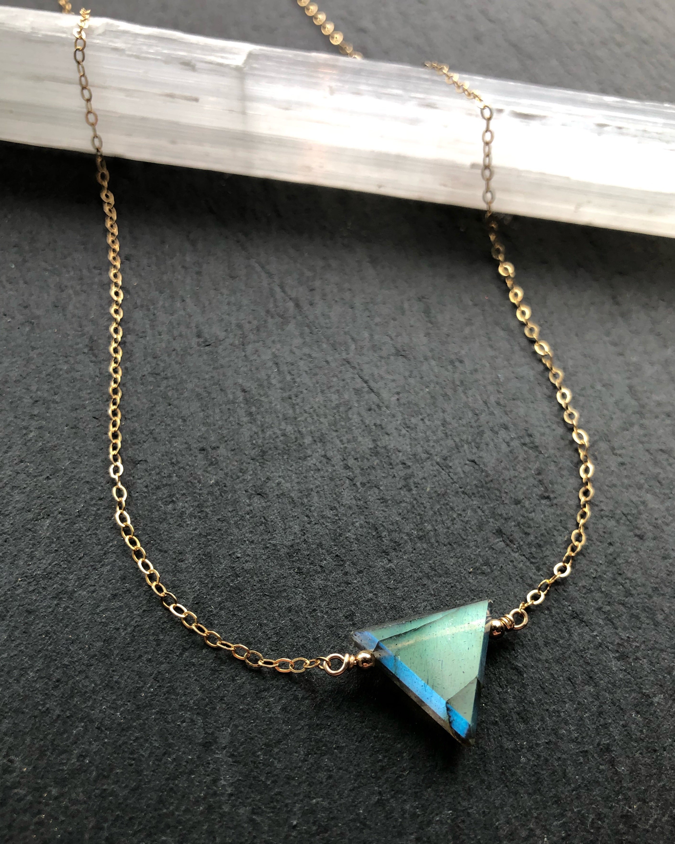 • STRAY • labradorite + gold necklace