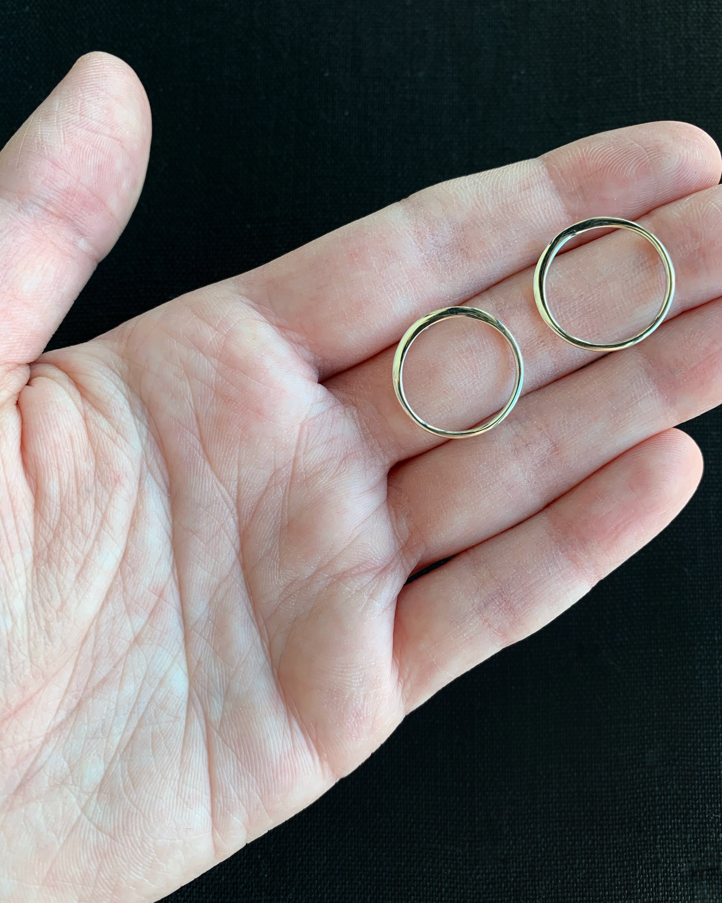 •LARGE ECLIPSE• silver stud earrings
