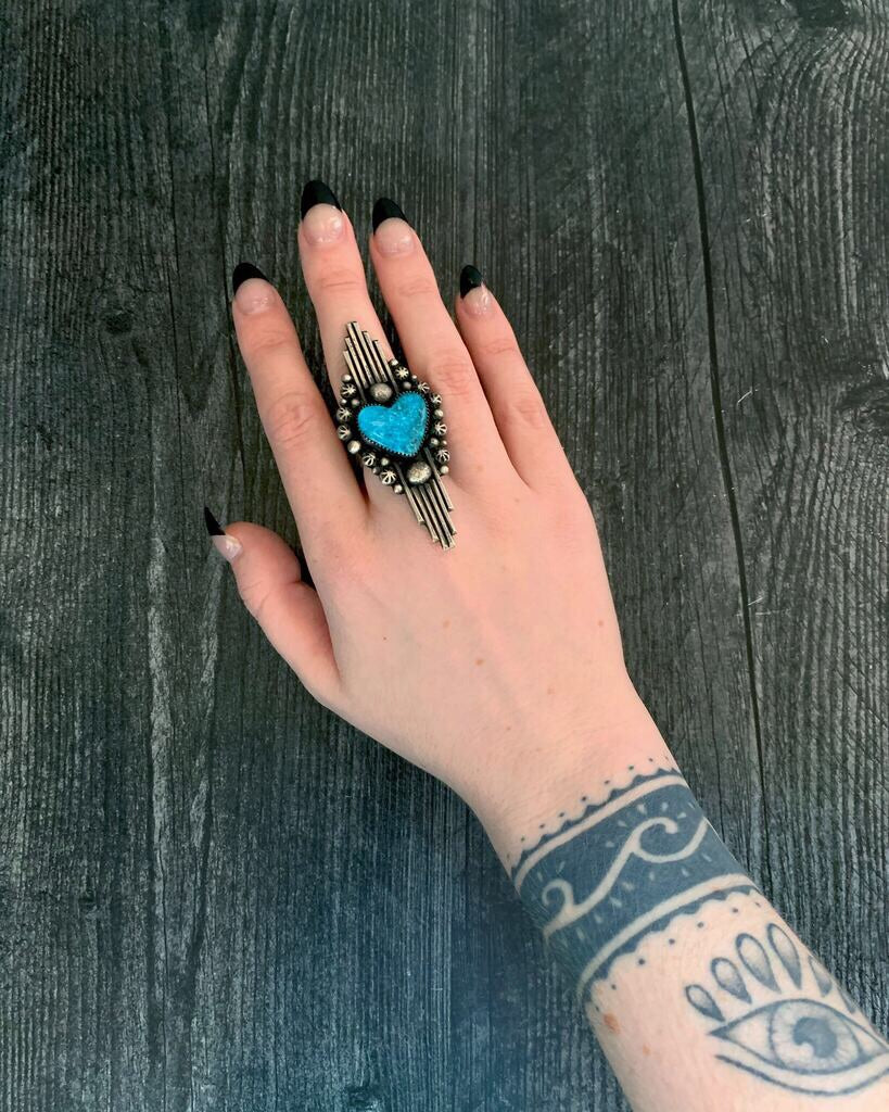 • IDOLATRY • kingman turquoise + silver ring