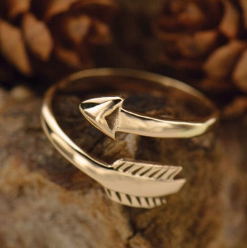 •MOVING FORWARD• adjustable bronze arrow ring