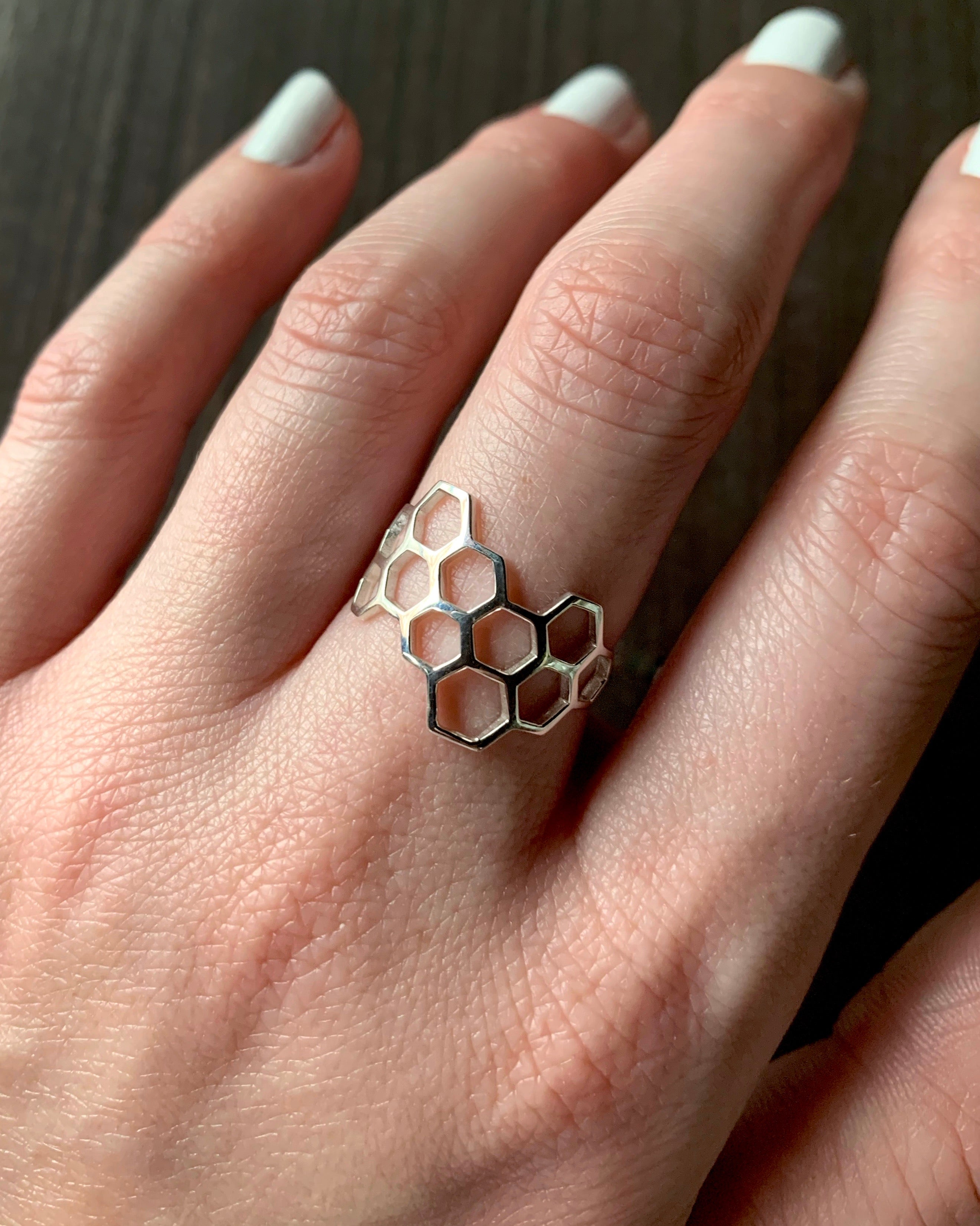 •HONEYCOMB• recycled silver ring