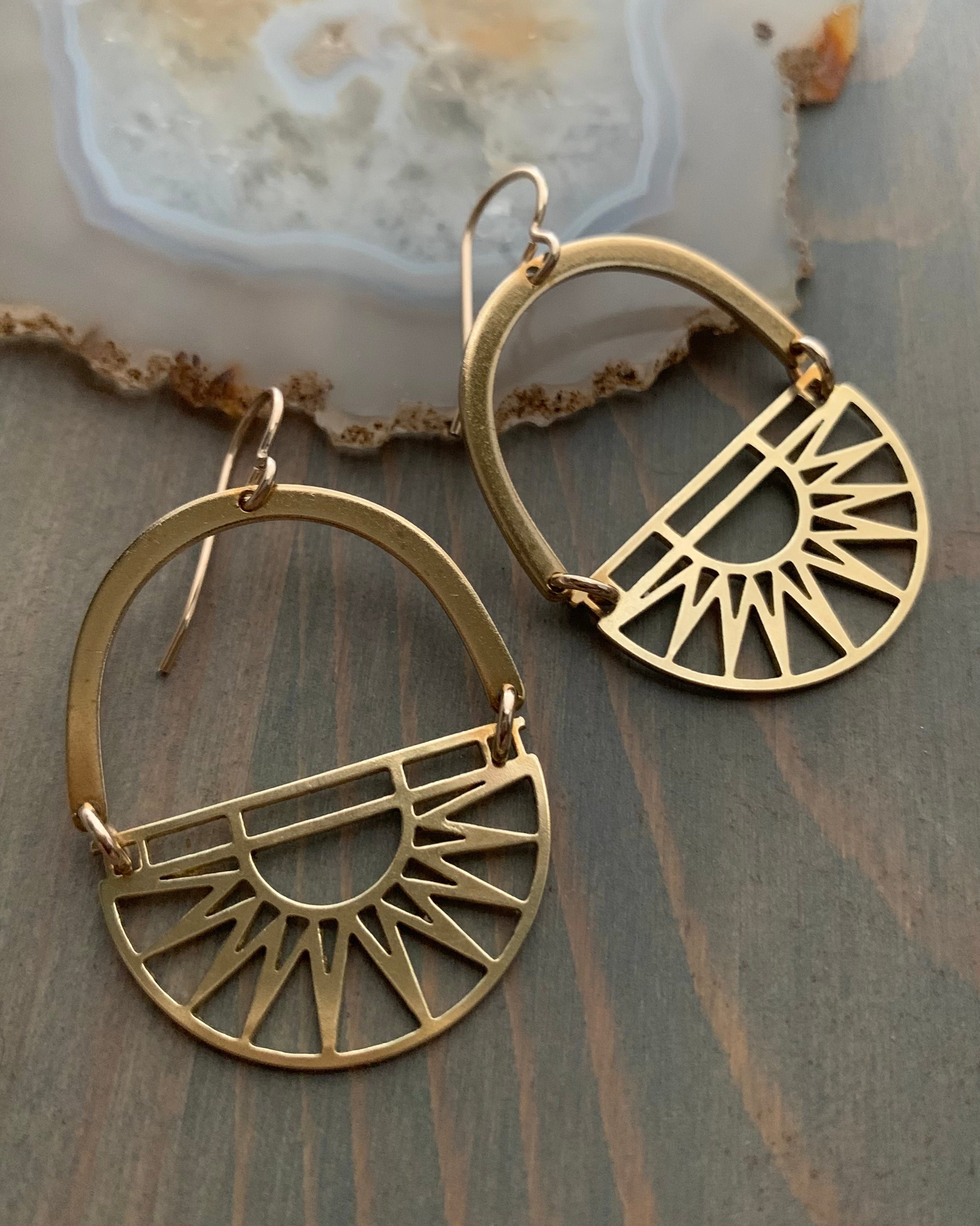 •KALEIDOSCOPE EYES• gold dangle earrings