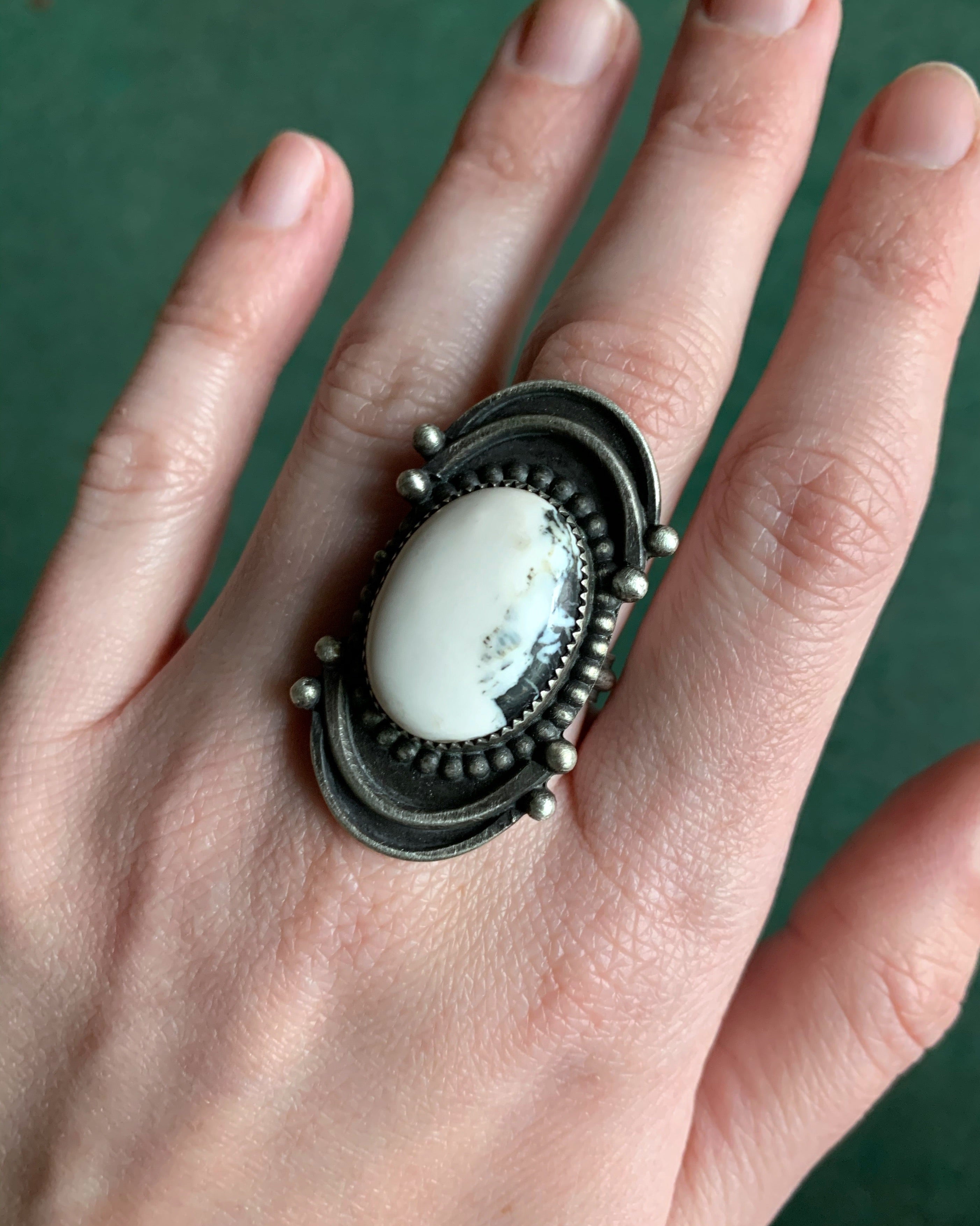• HARMONY • white buffalo + silver ring