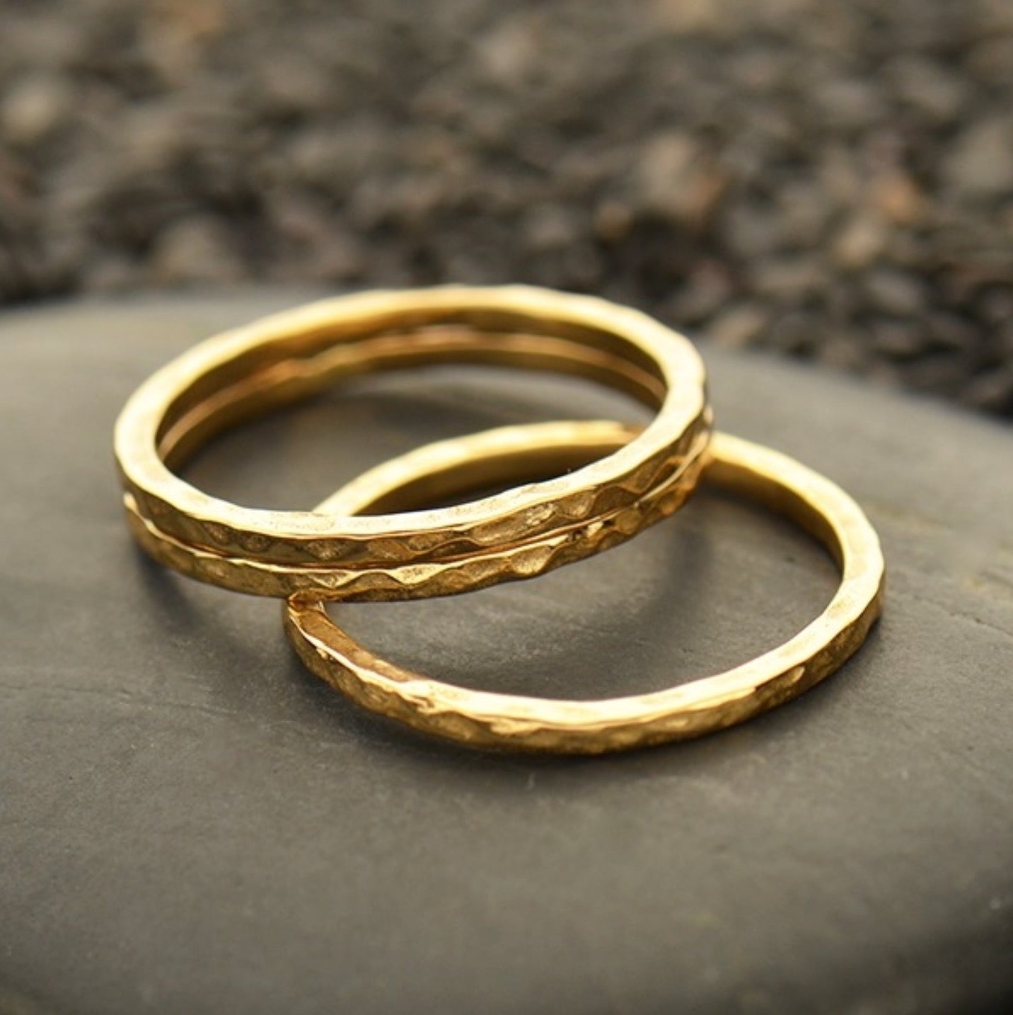 •HAMMERED STACKER• bronze ring