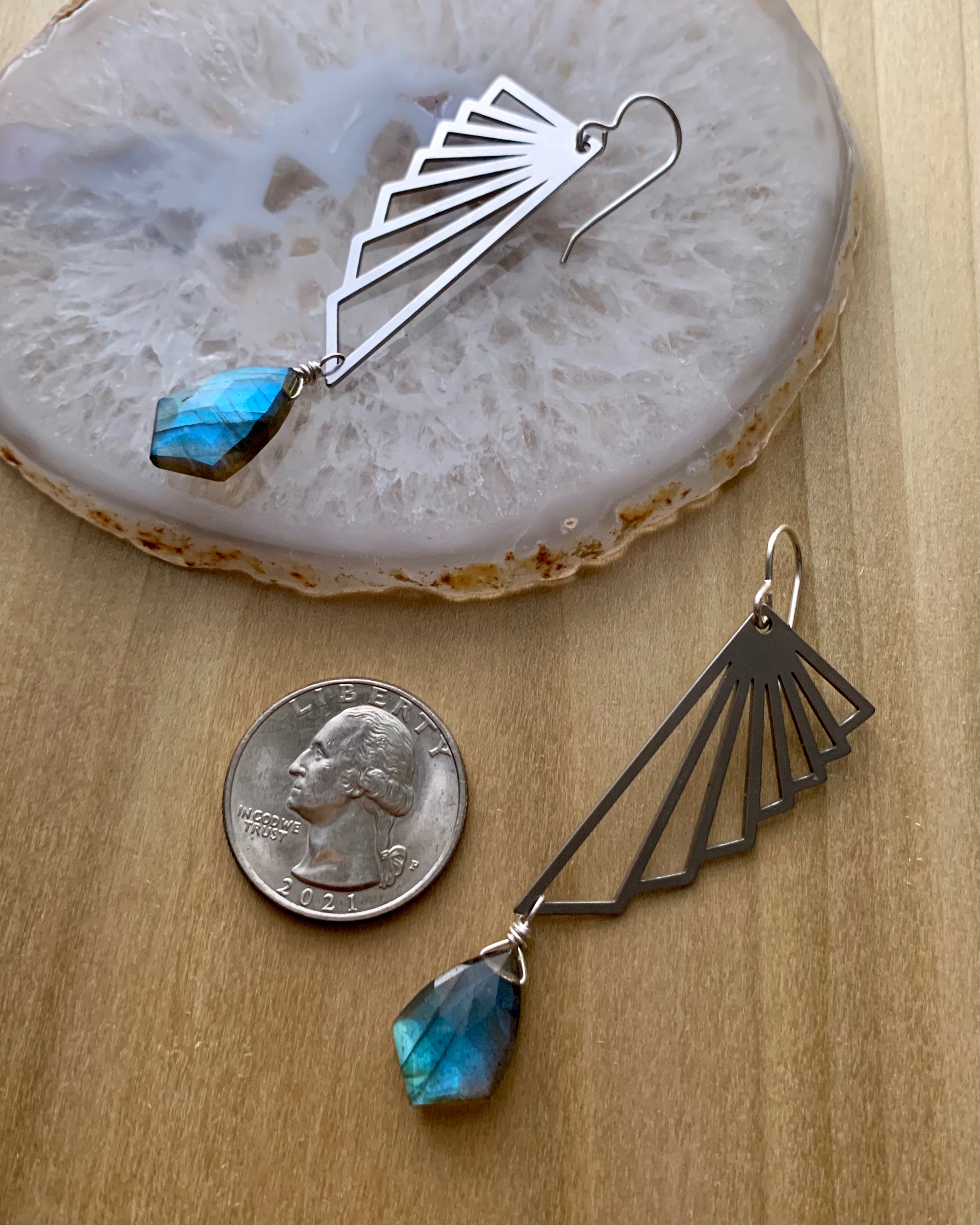 •PROMETHEUS• labradorite + silver dangle earrings