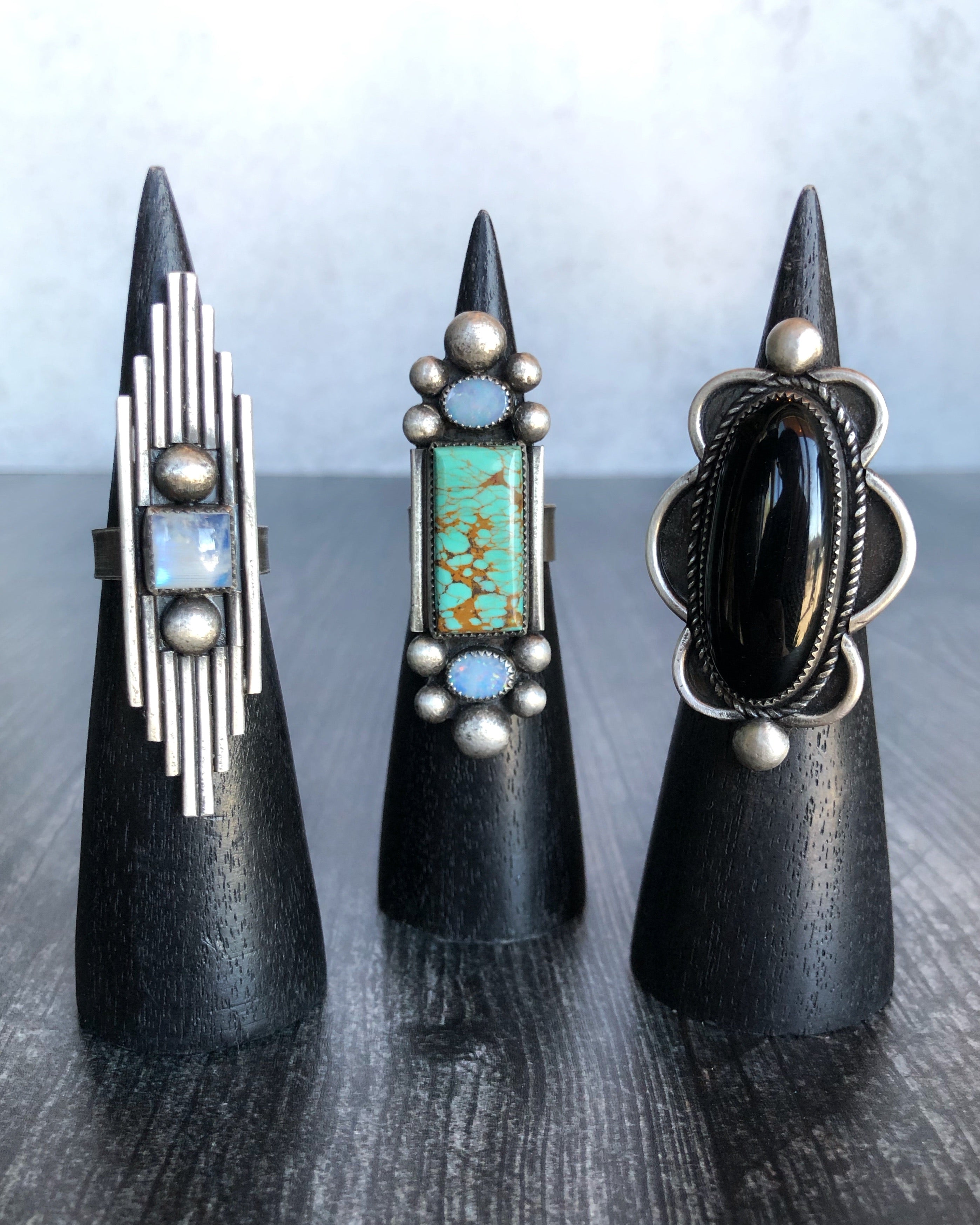 • MUCHA • opal, turquoise + silver ring