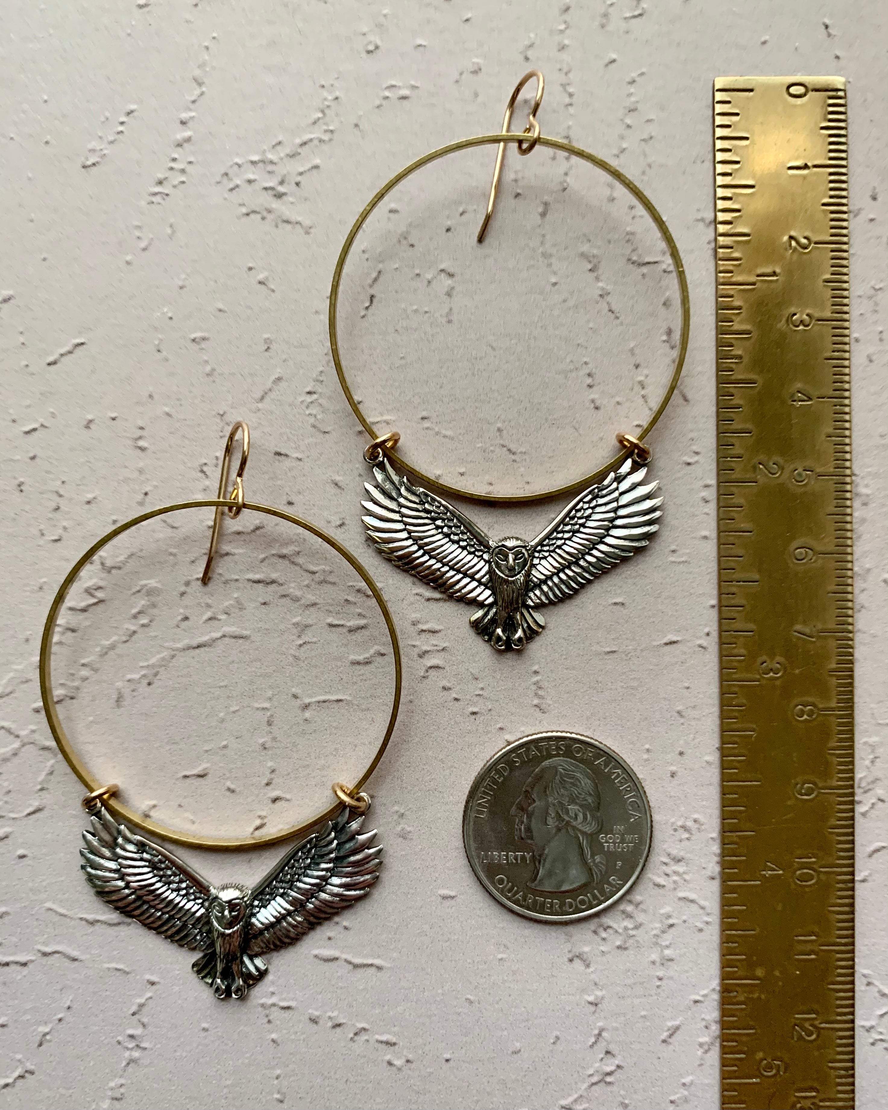 •NIGHT FLIGHT• mixed metal hoop earrings