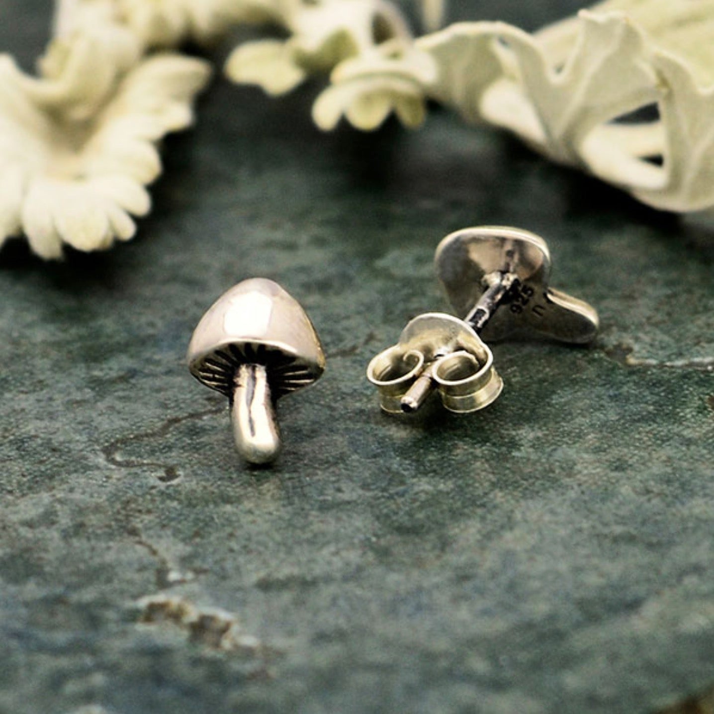 •LIL' MUSHROOM• recycled silver stud earrings