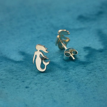 •SMALL MERMAID• silver stud earrings