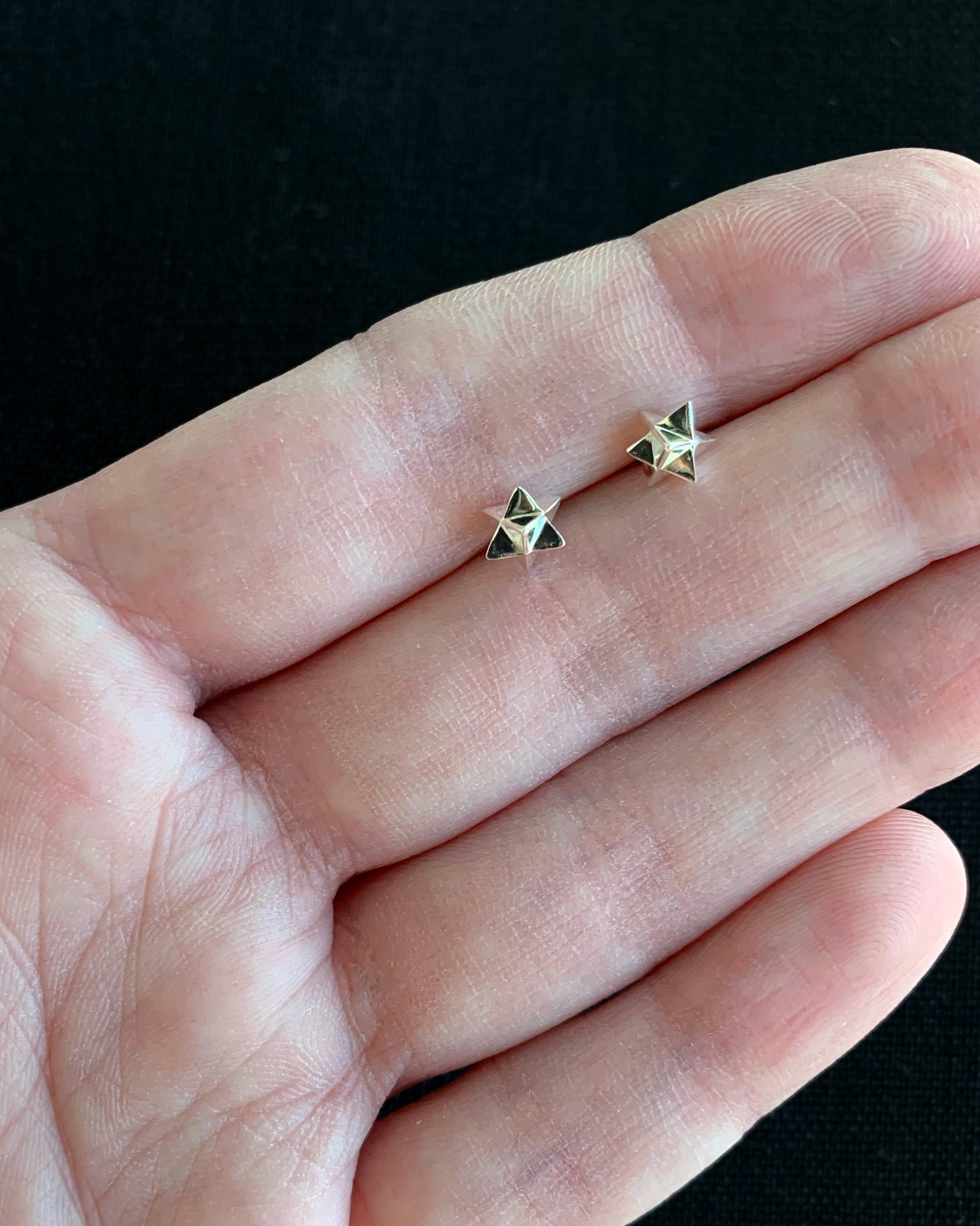 •MERKABA• recycled silver stud earrings