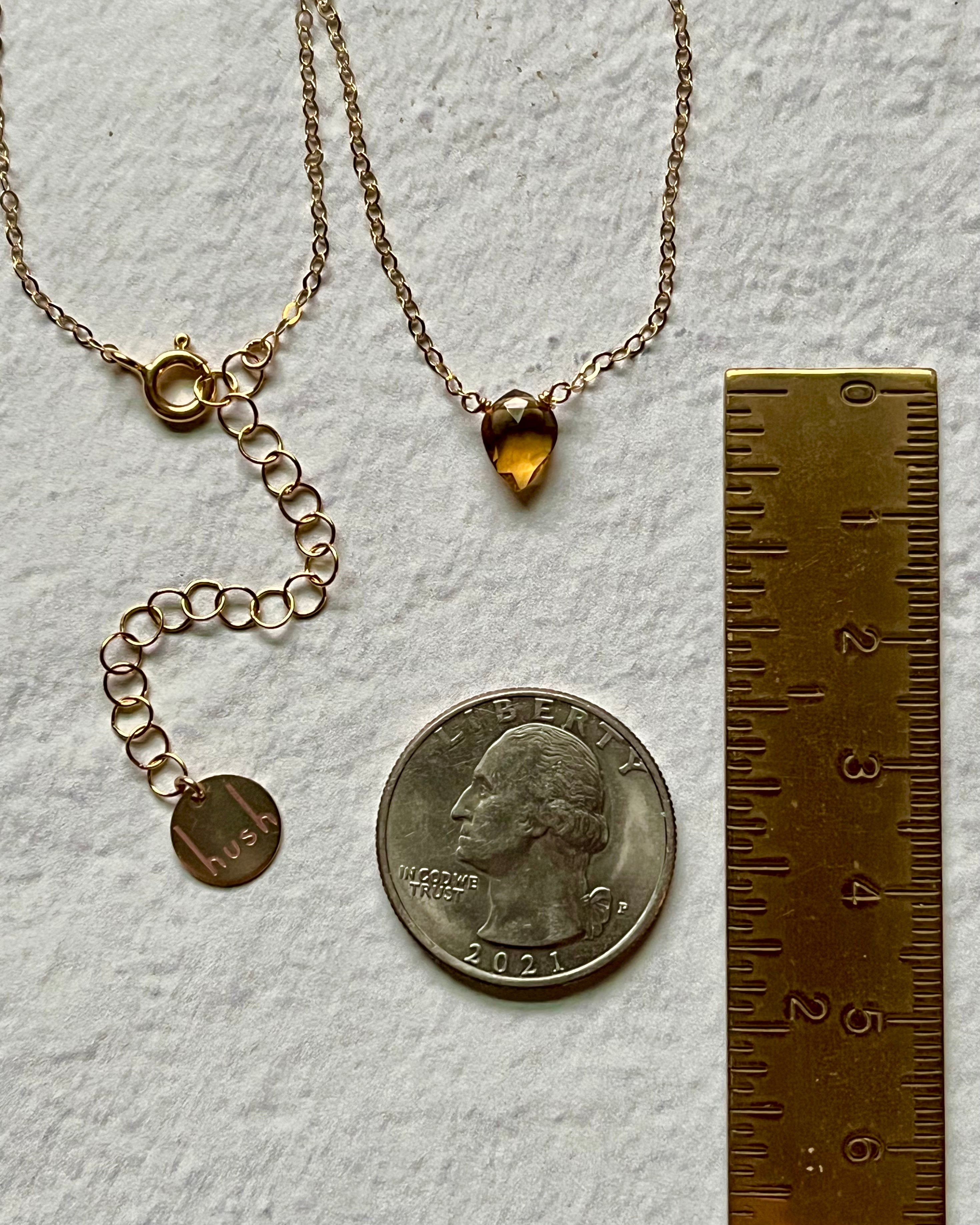 • STRAY • honey quartz + gold necklace