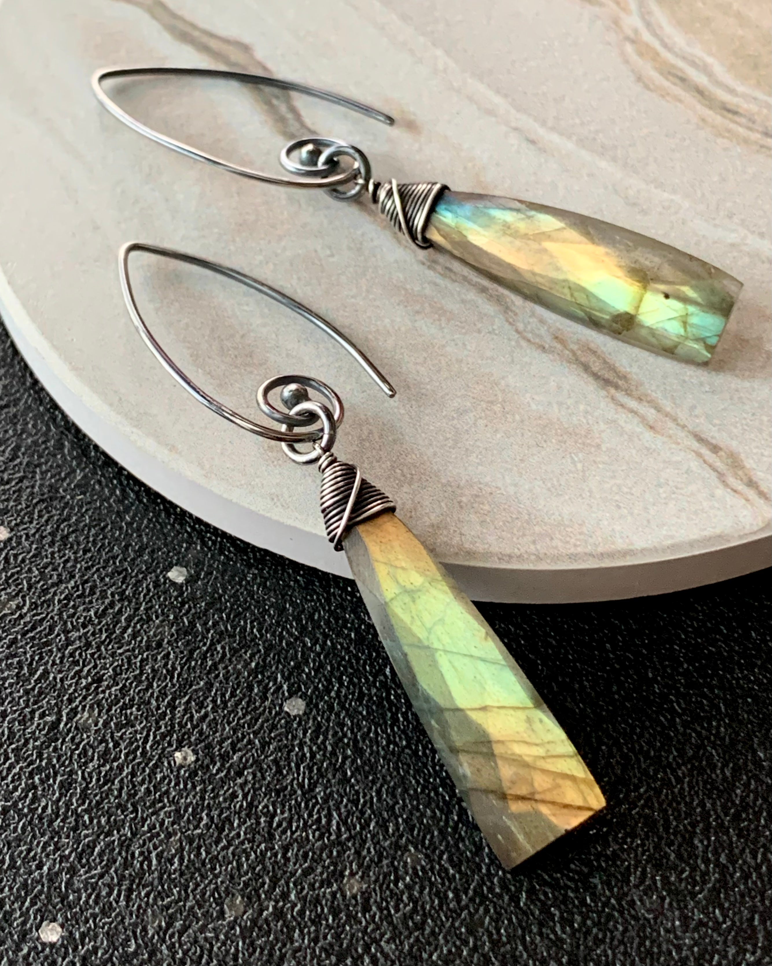 • UNDERCURRENT • labradorite silver dangle earrings