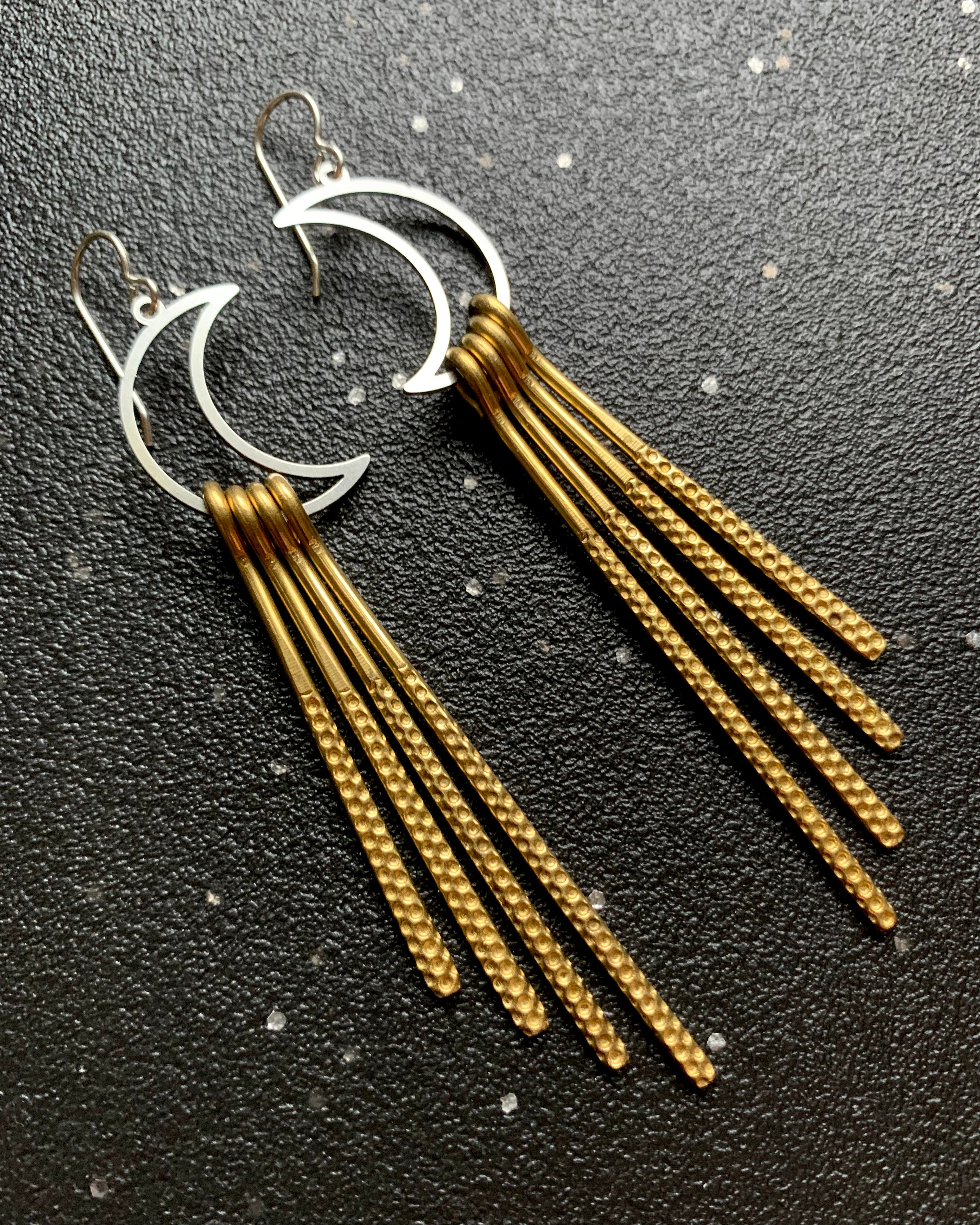 • FRINGE BENEFITS-8 •  mixed metal dangle earrings