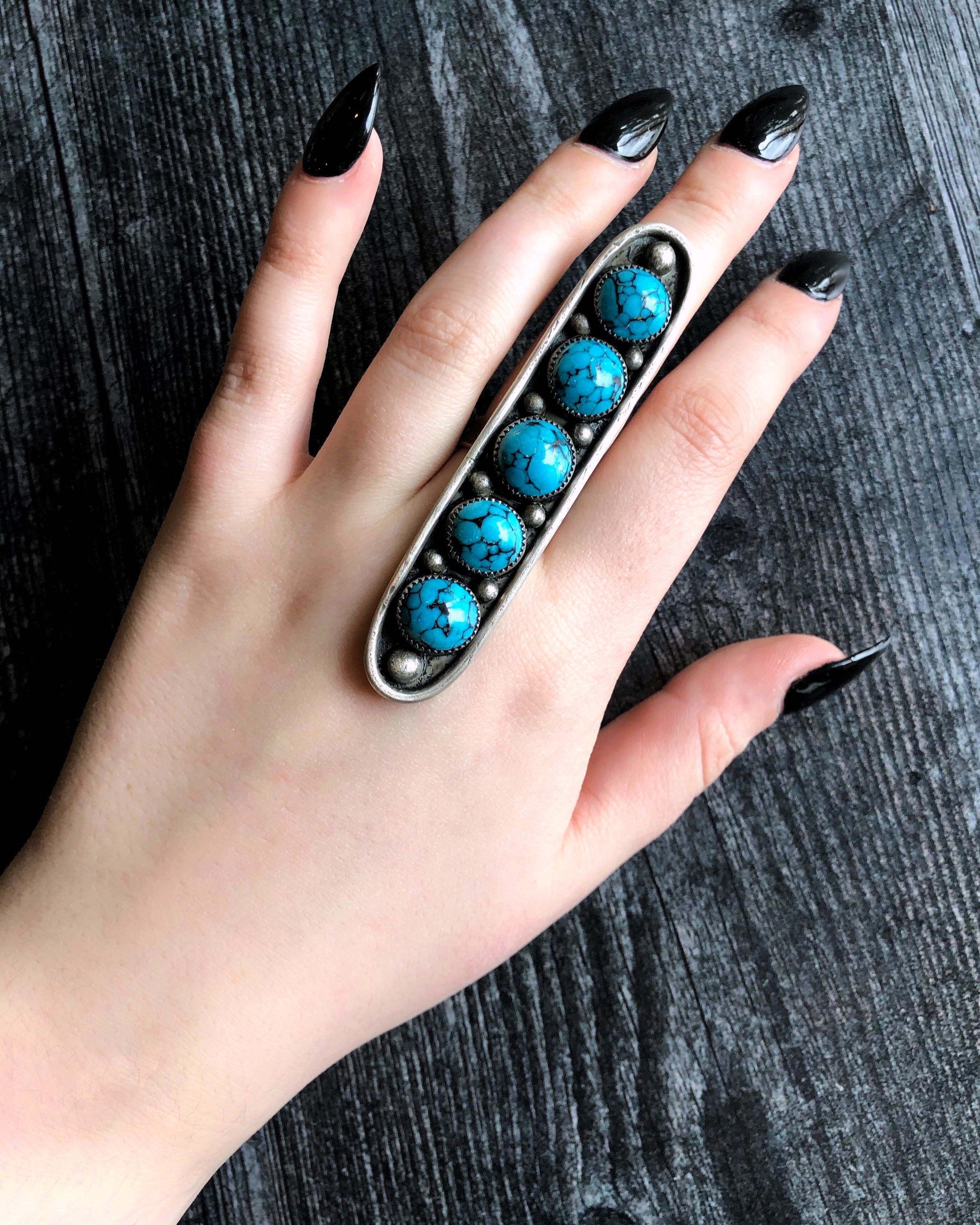 • OVAL STONE STACK • turquoise + silver ring