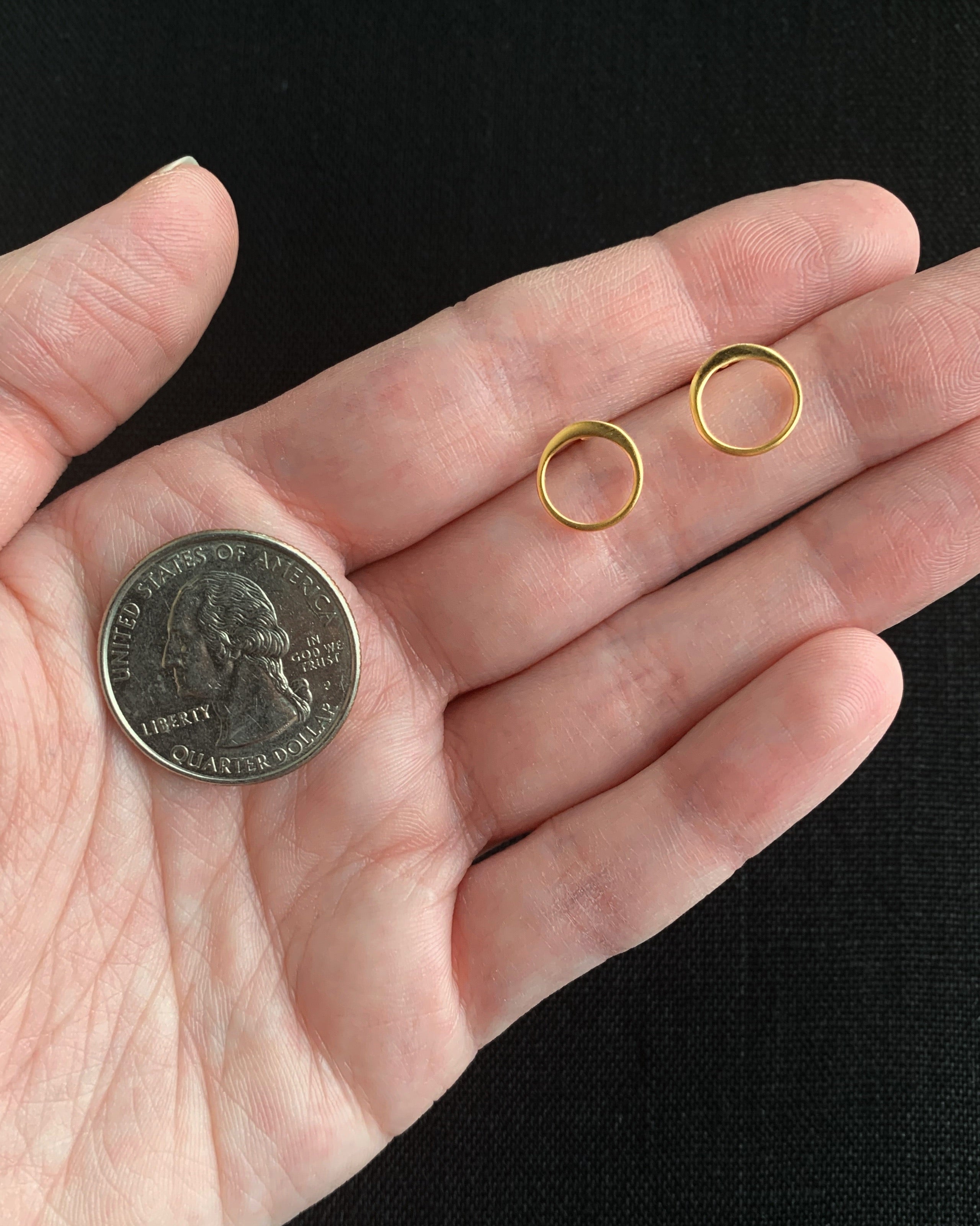 •SMALL ECLIPSE• matte gold vermeil stud earrings