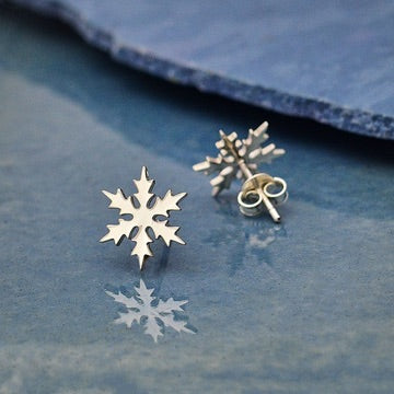 •SNOWFLAKE• recycled silver stud earrings