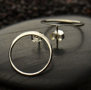 •LARGE ECLIPSE• silver stud earrings