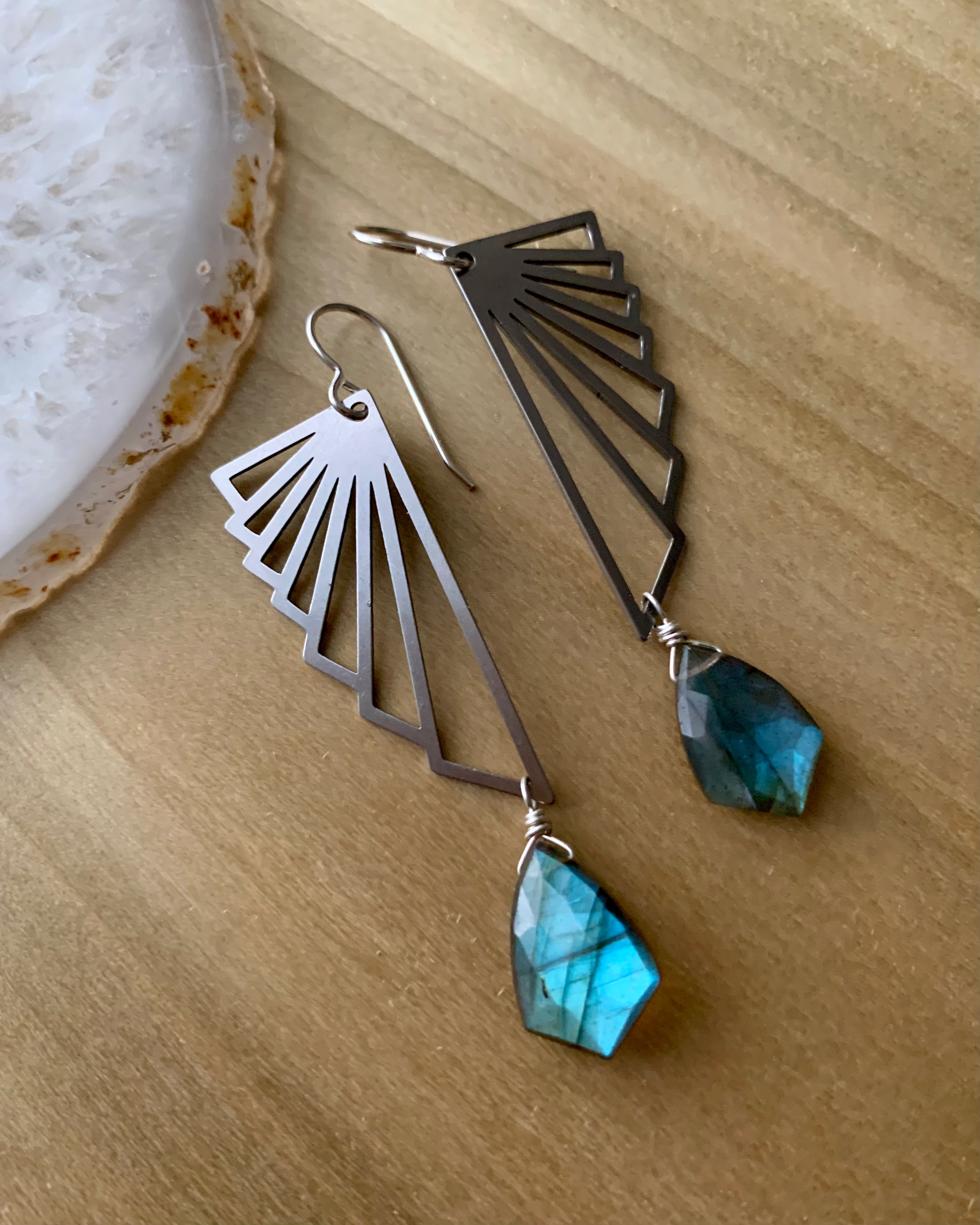 •PROMETHEUS• labradorite + silver dangle earrings