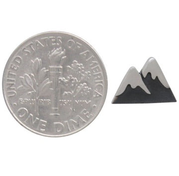 •SNOW CAPPED MOUNTAIN• recycled silver stud earrings